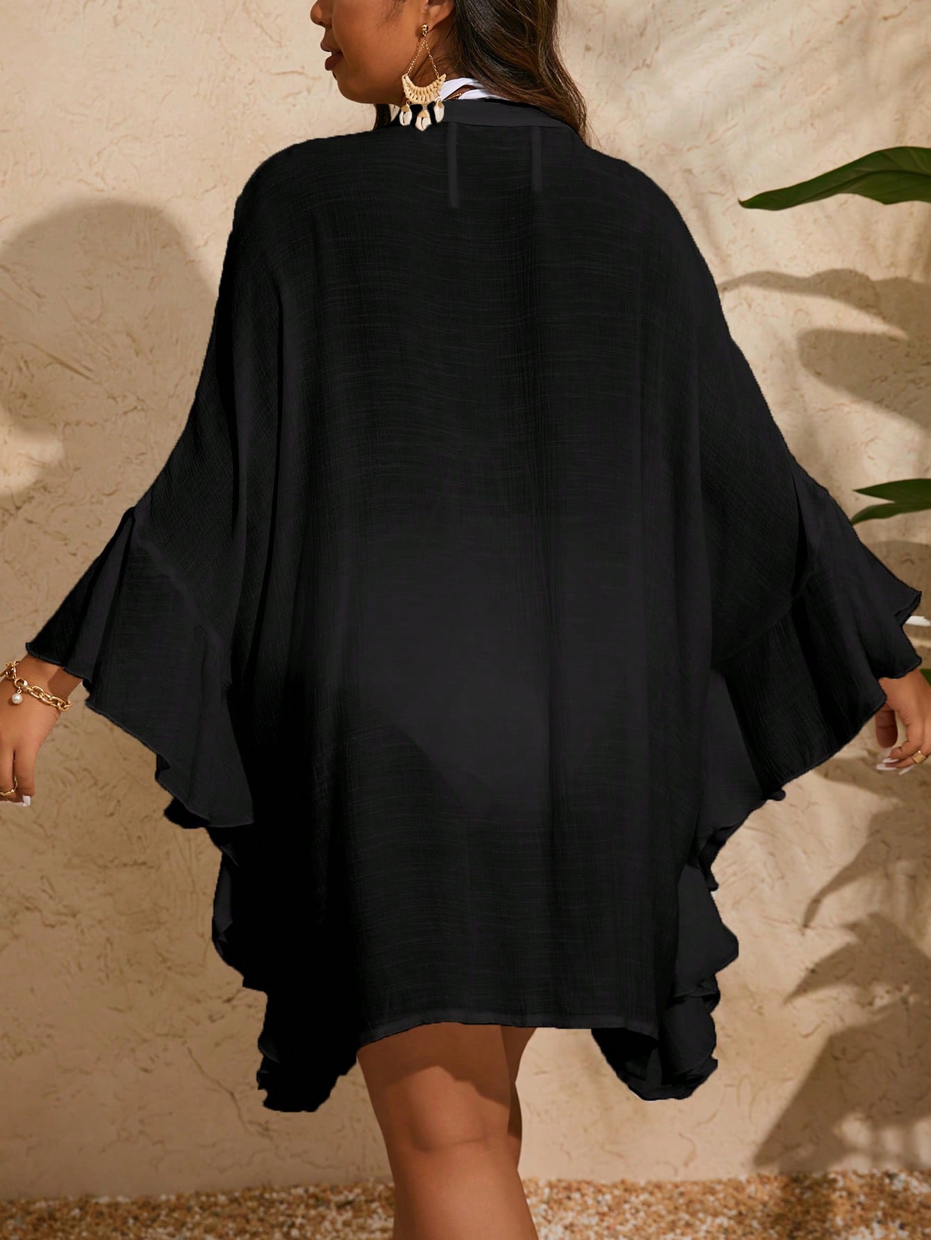 In Long Sleeve Plus Size Kimonos