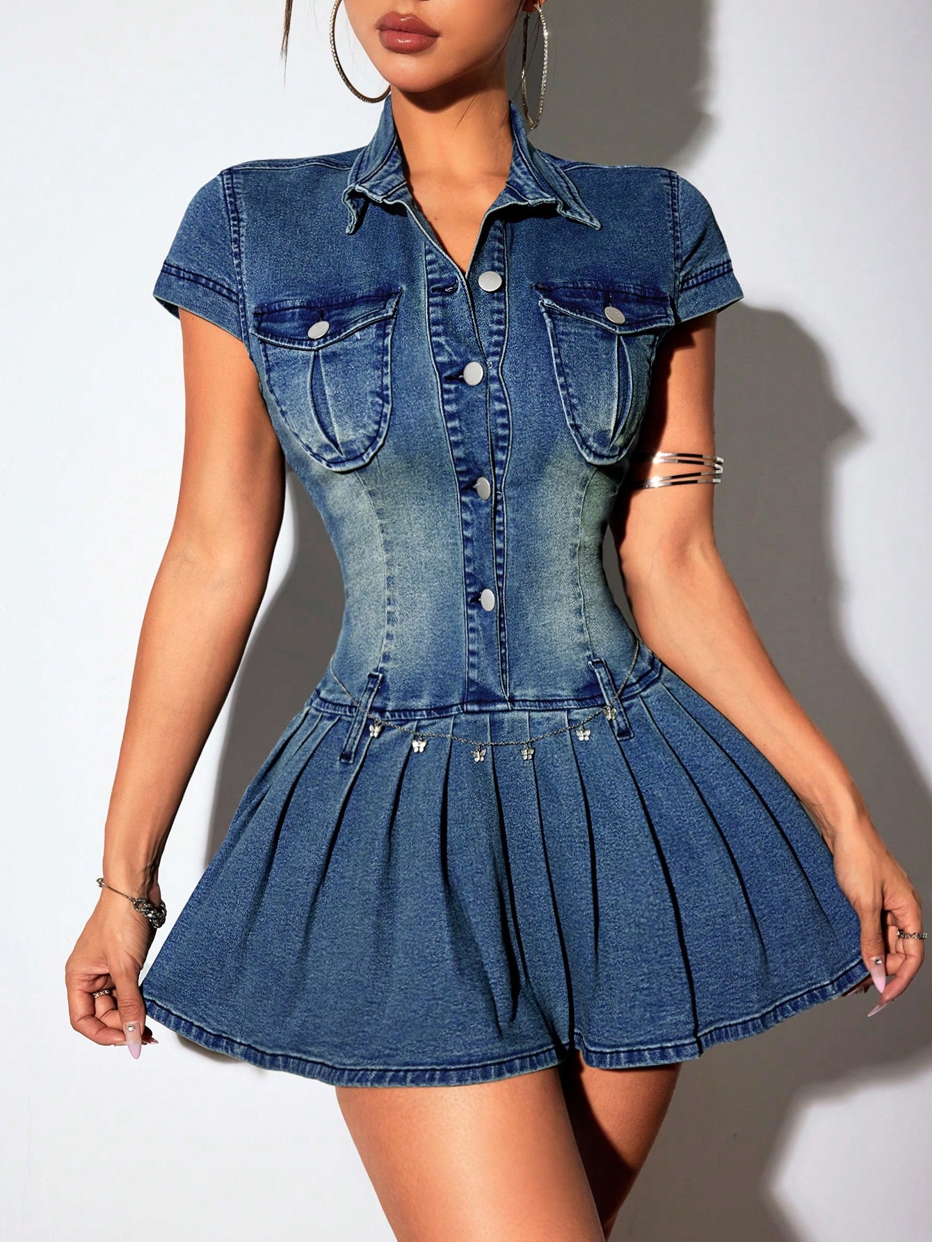 In Blue Women Denim Dresses