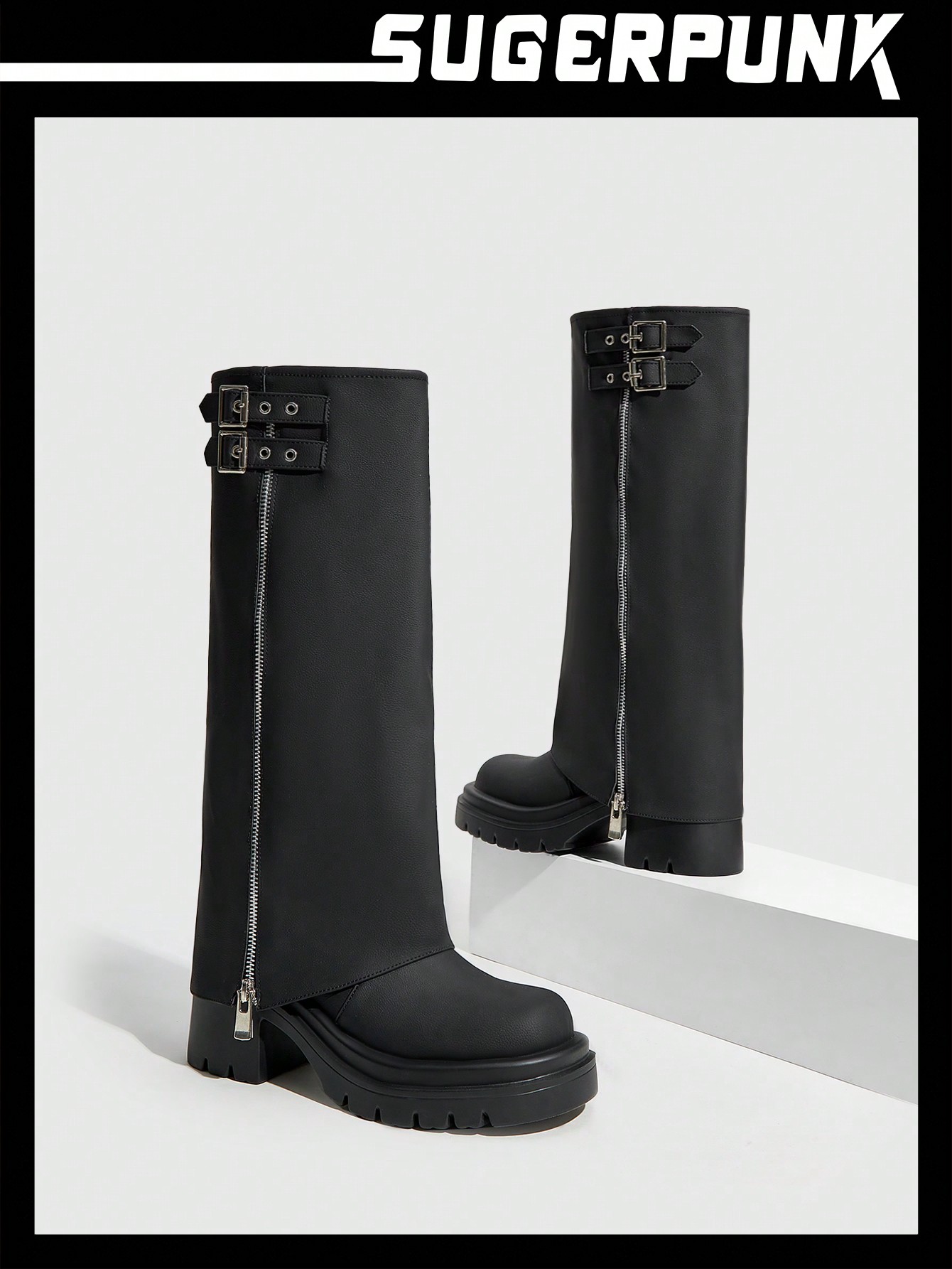 In Black Women Mid-Calf Boots