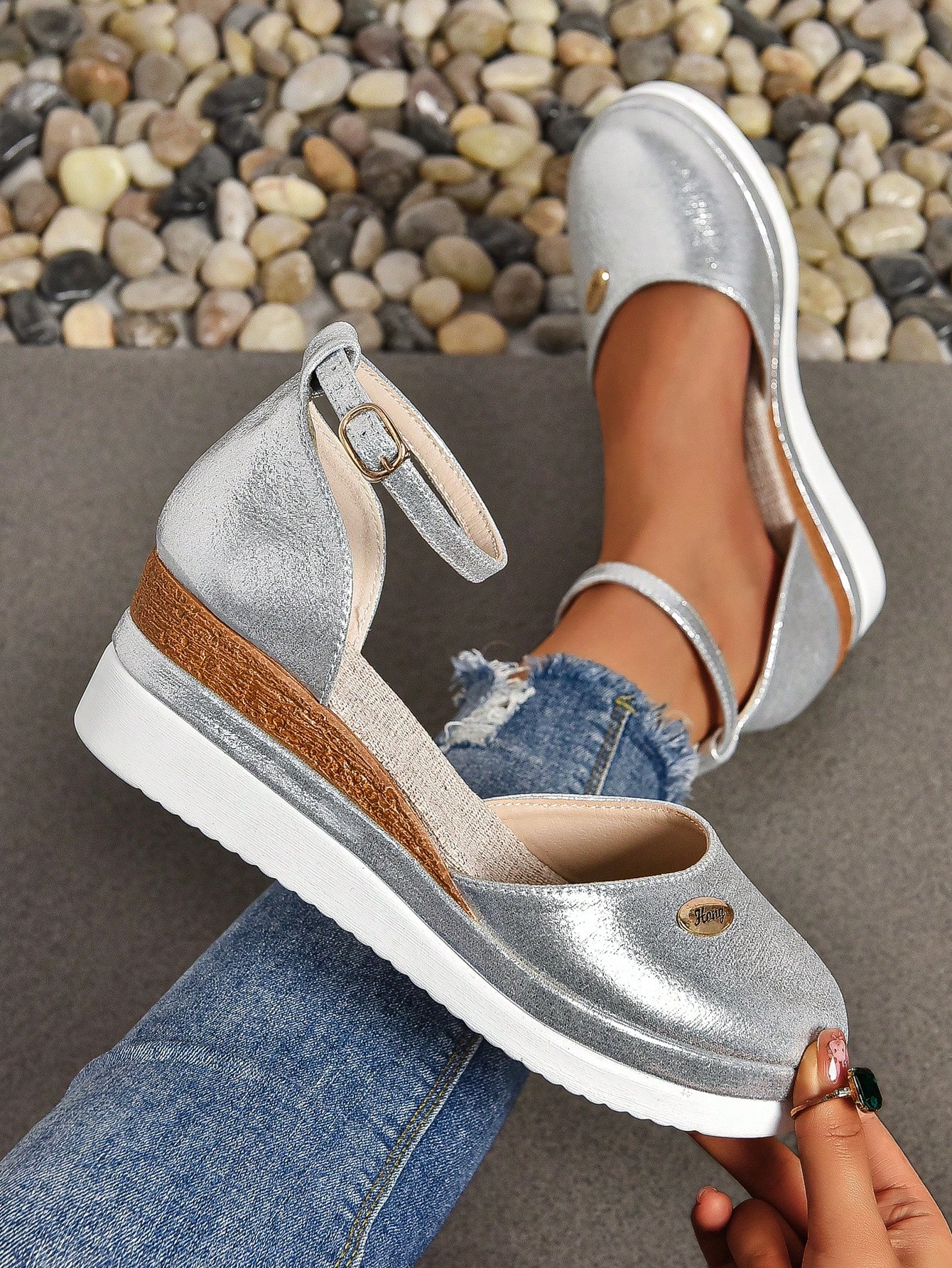 In Silver Women Wedges & Flatform