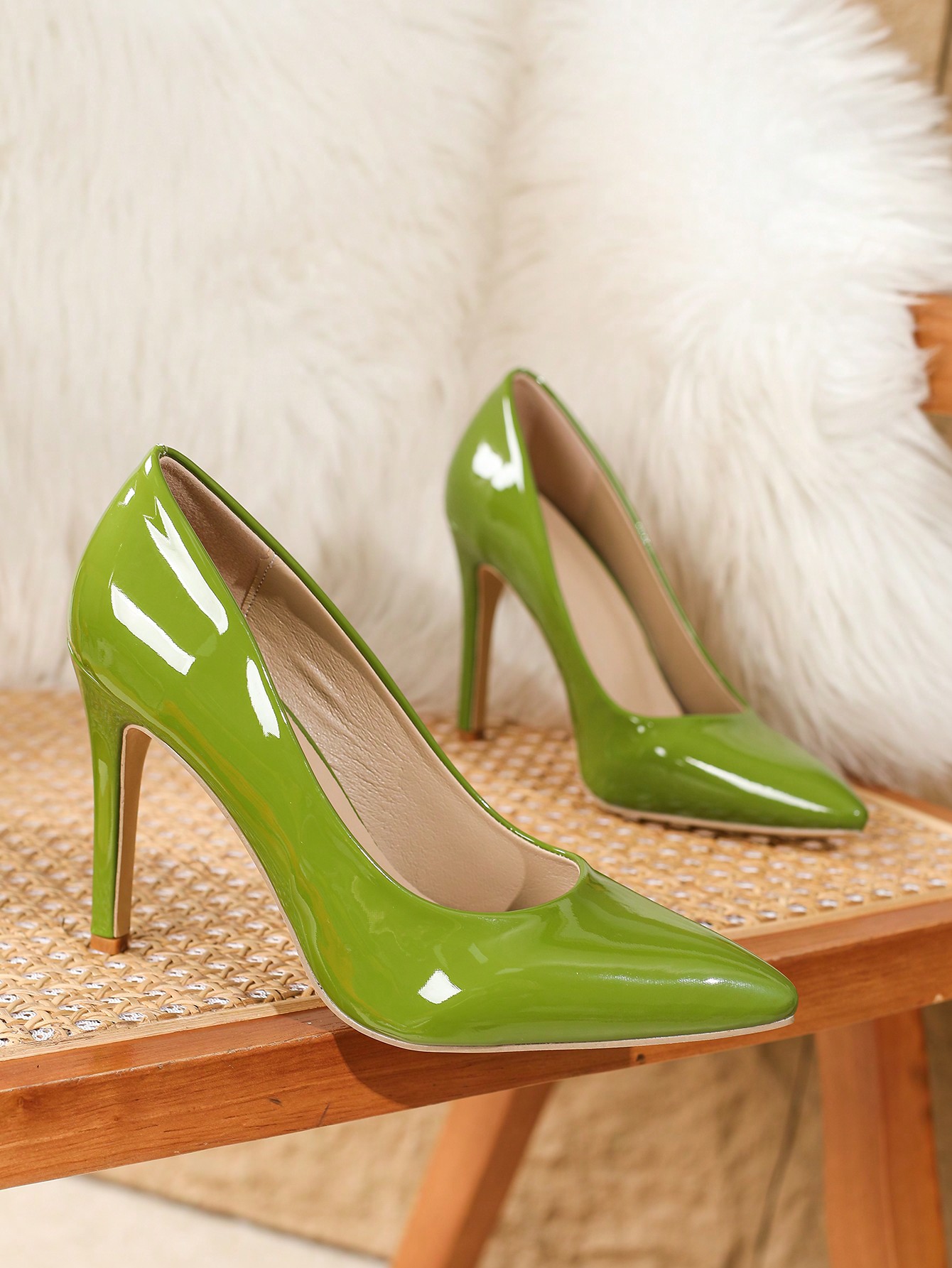 In Olive Green Women Shoes