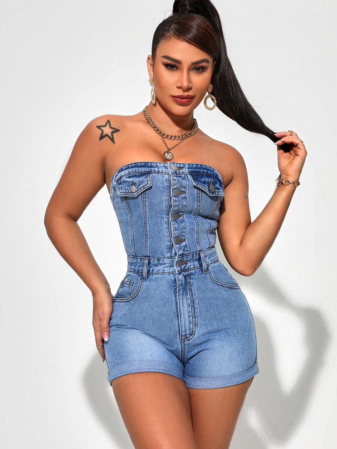 Women Denim Overalls & Jumpsuits