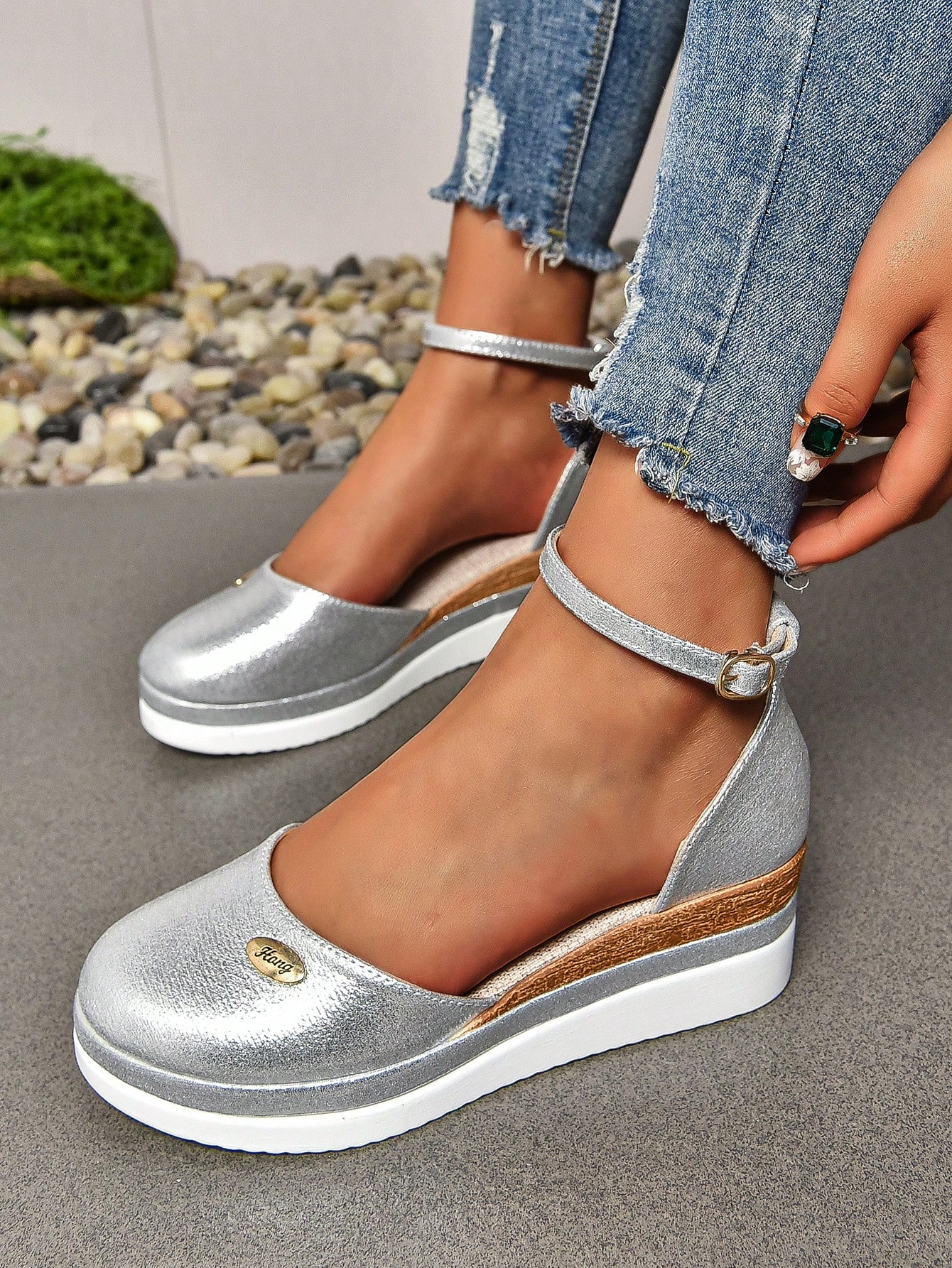 In Silver Women Wedges & Flatform