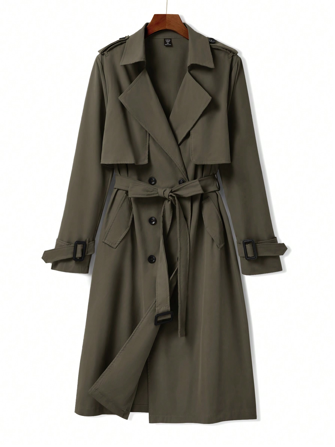 In Long Sleeve Plus Size Trench Coats