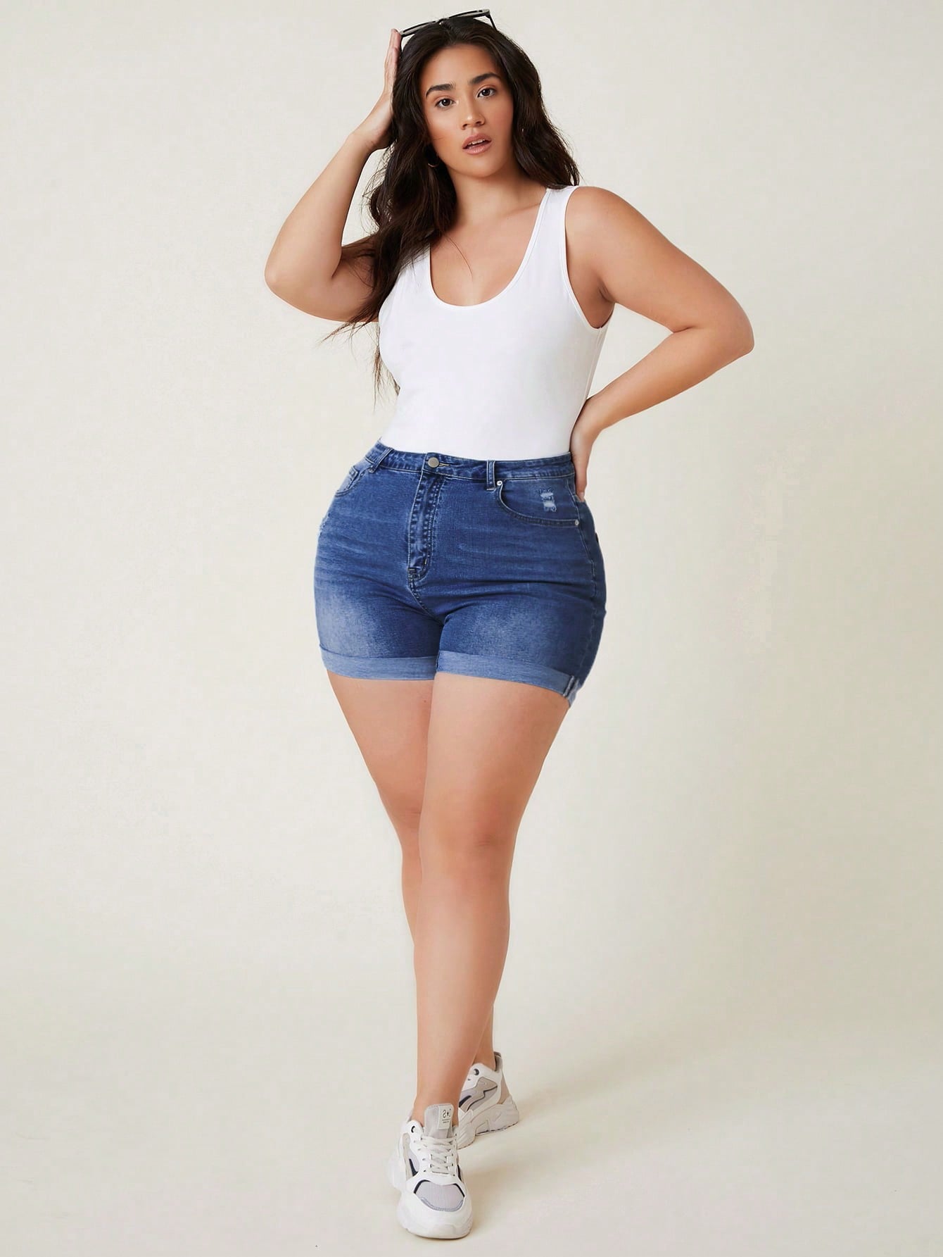 Plus Size Denim Shorts