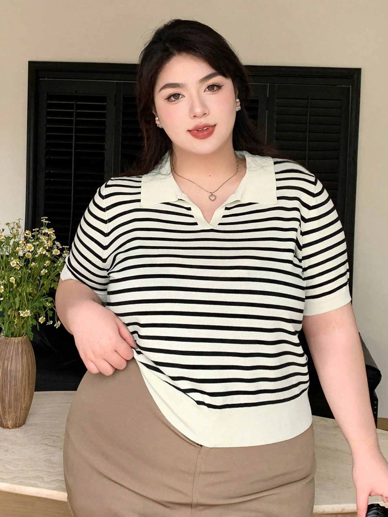 In Casual Plus Size Knit Tops