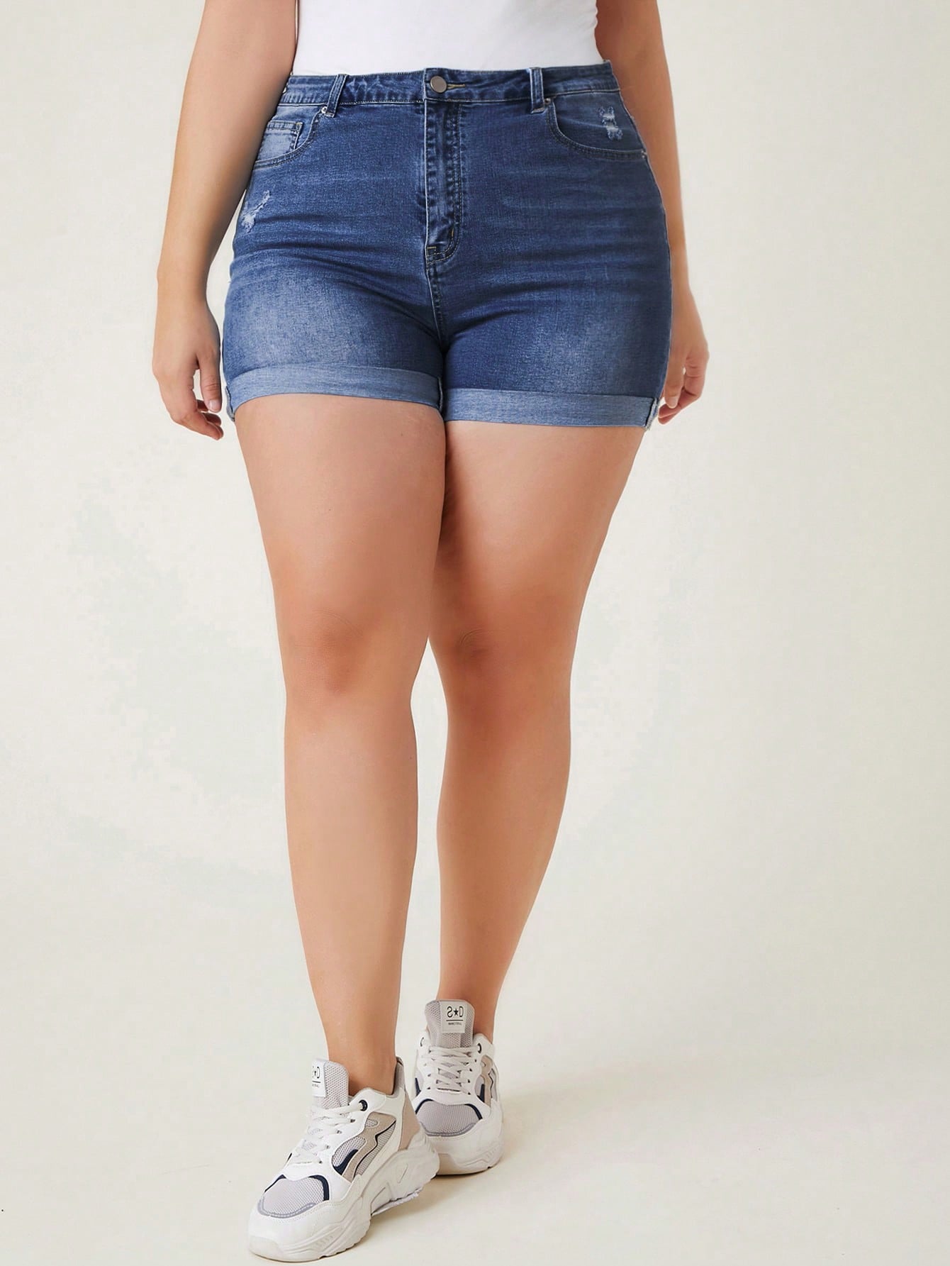 Plus Size Denim Shorts