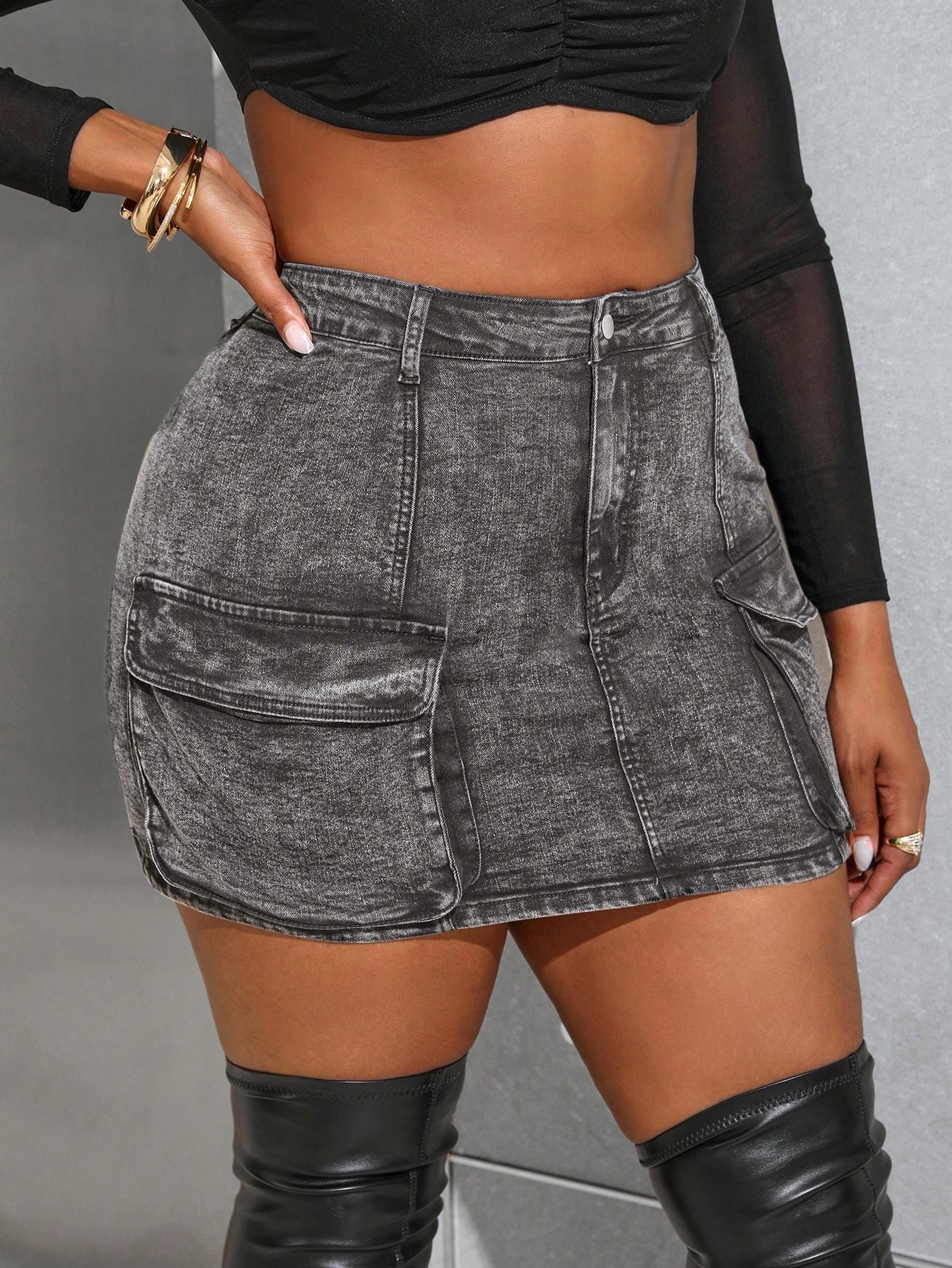 Plus Size Denim Skirts