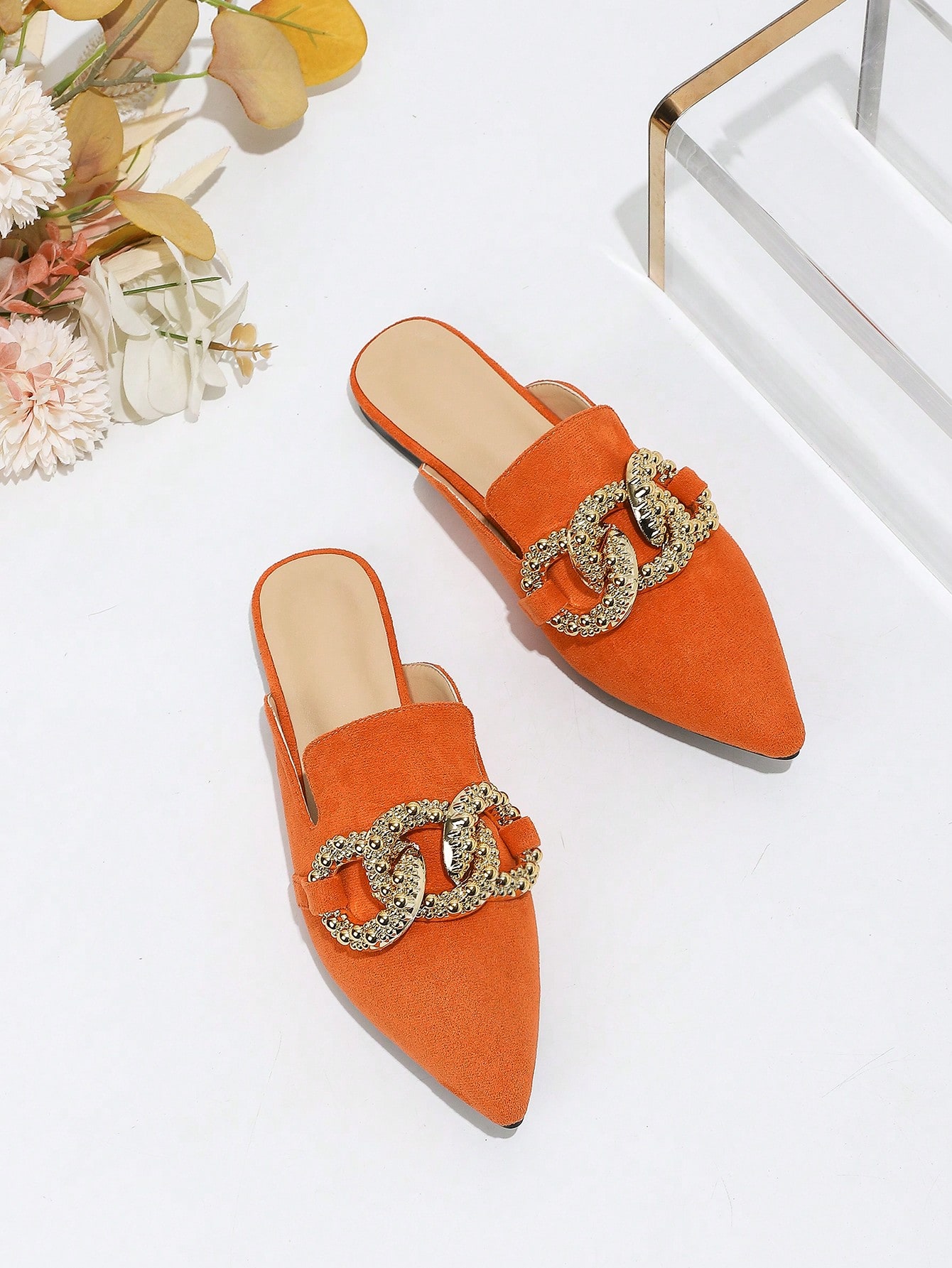 In Orange Women Flats