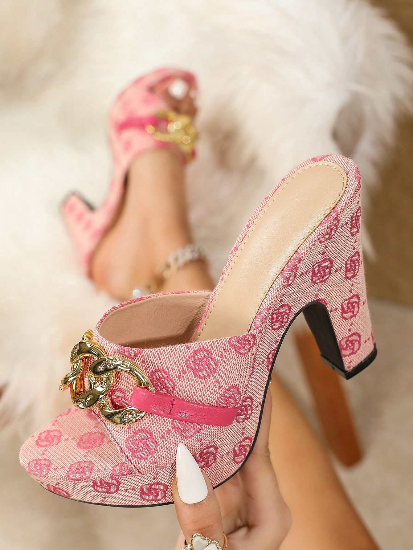 In Pink Women Heeled Sandals