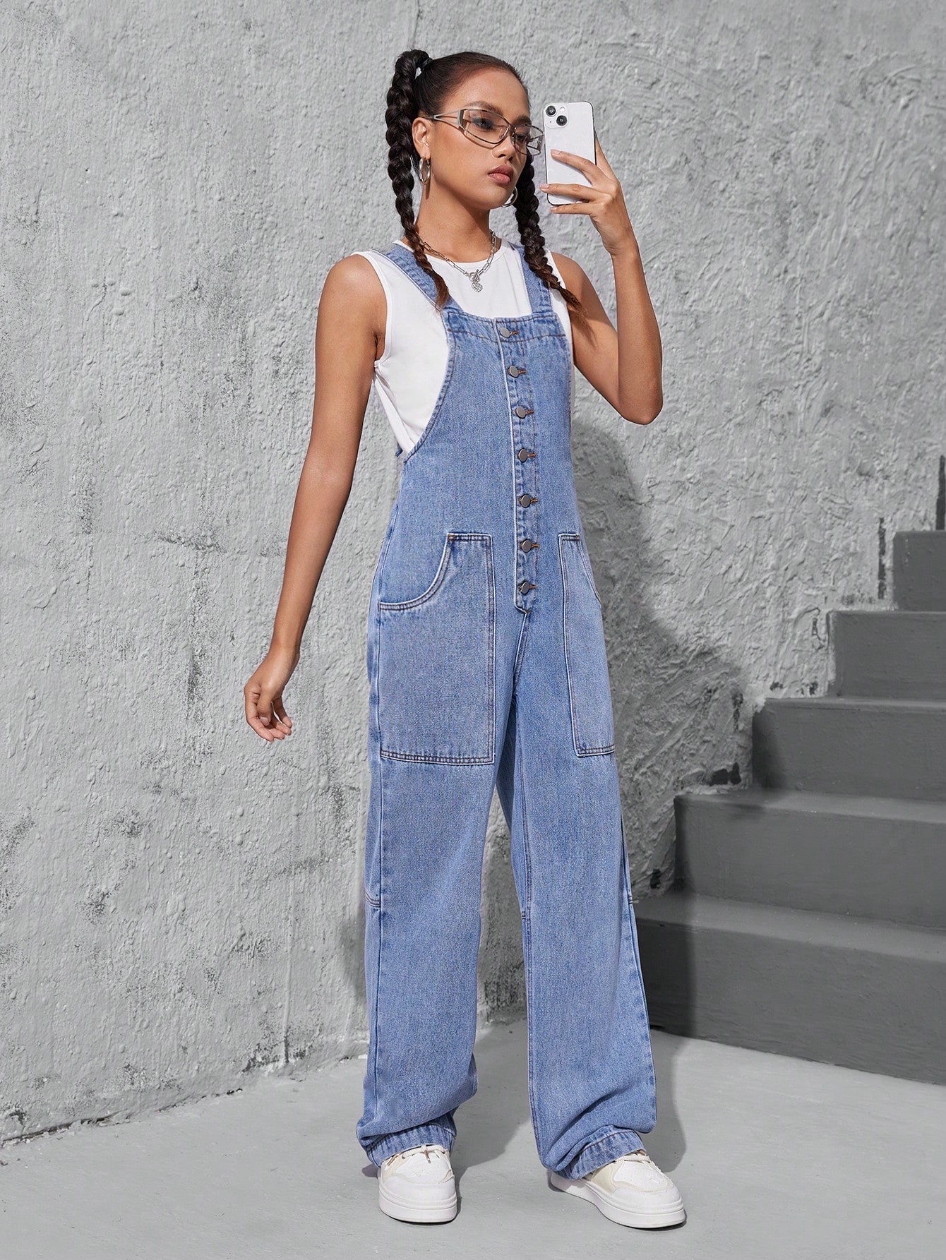 Teen Girls Denim Overalls & Jumpsuits