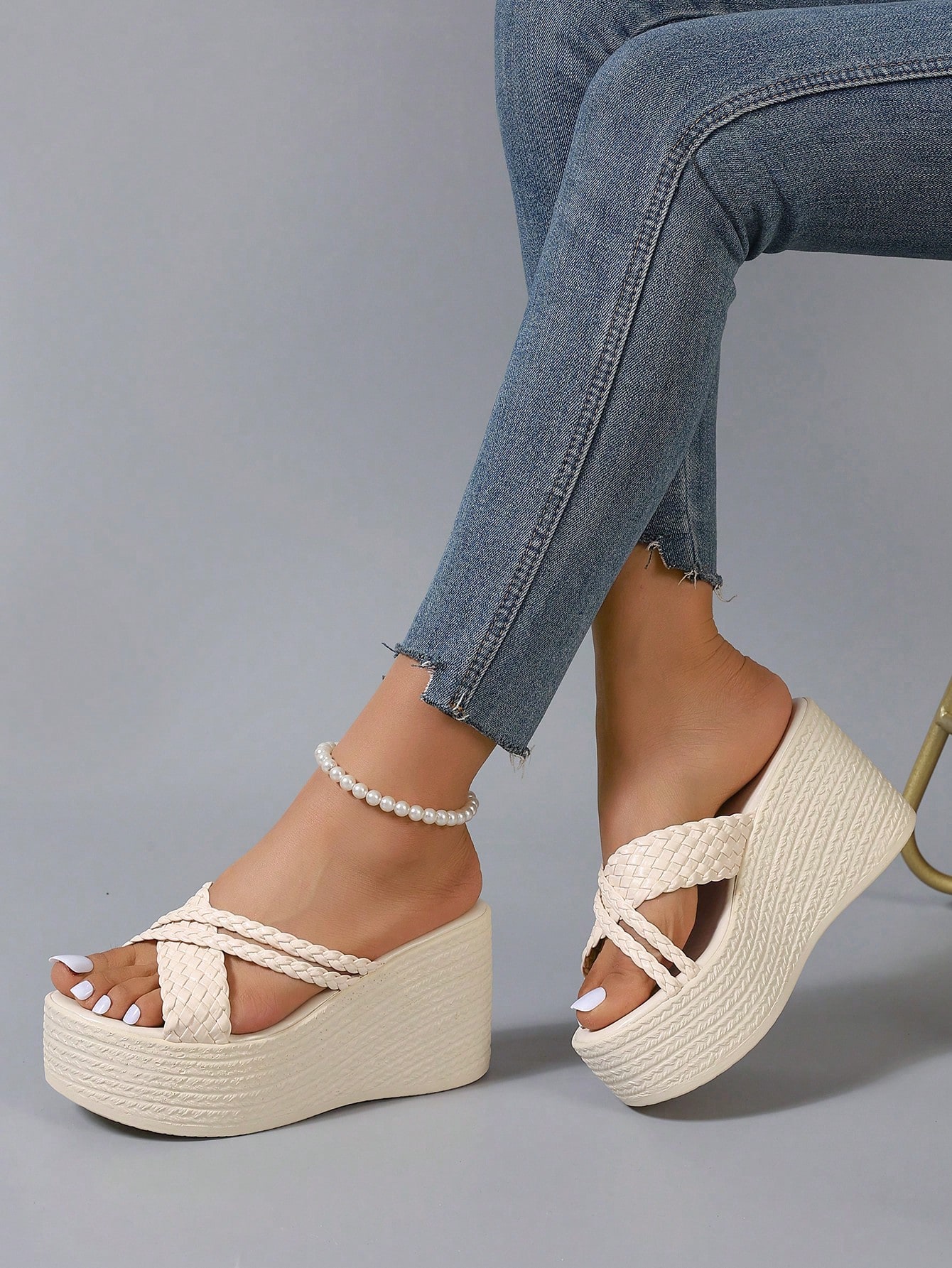 In Beige Women Platforms & Wedge Sandals