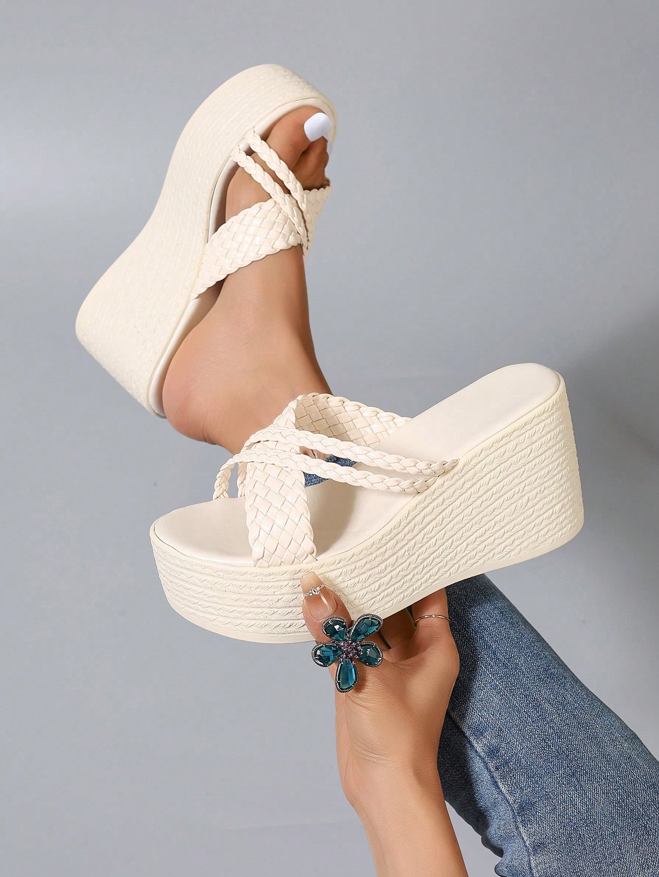 In Beige Women Platforms & Wedge Sandals