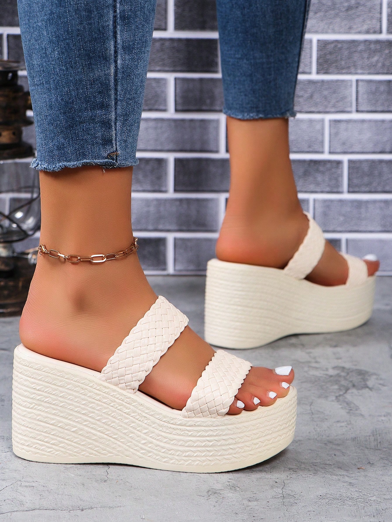 In Beige Women Platforms & Wedge Sandals