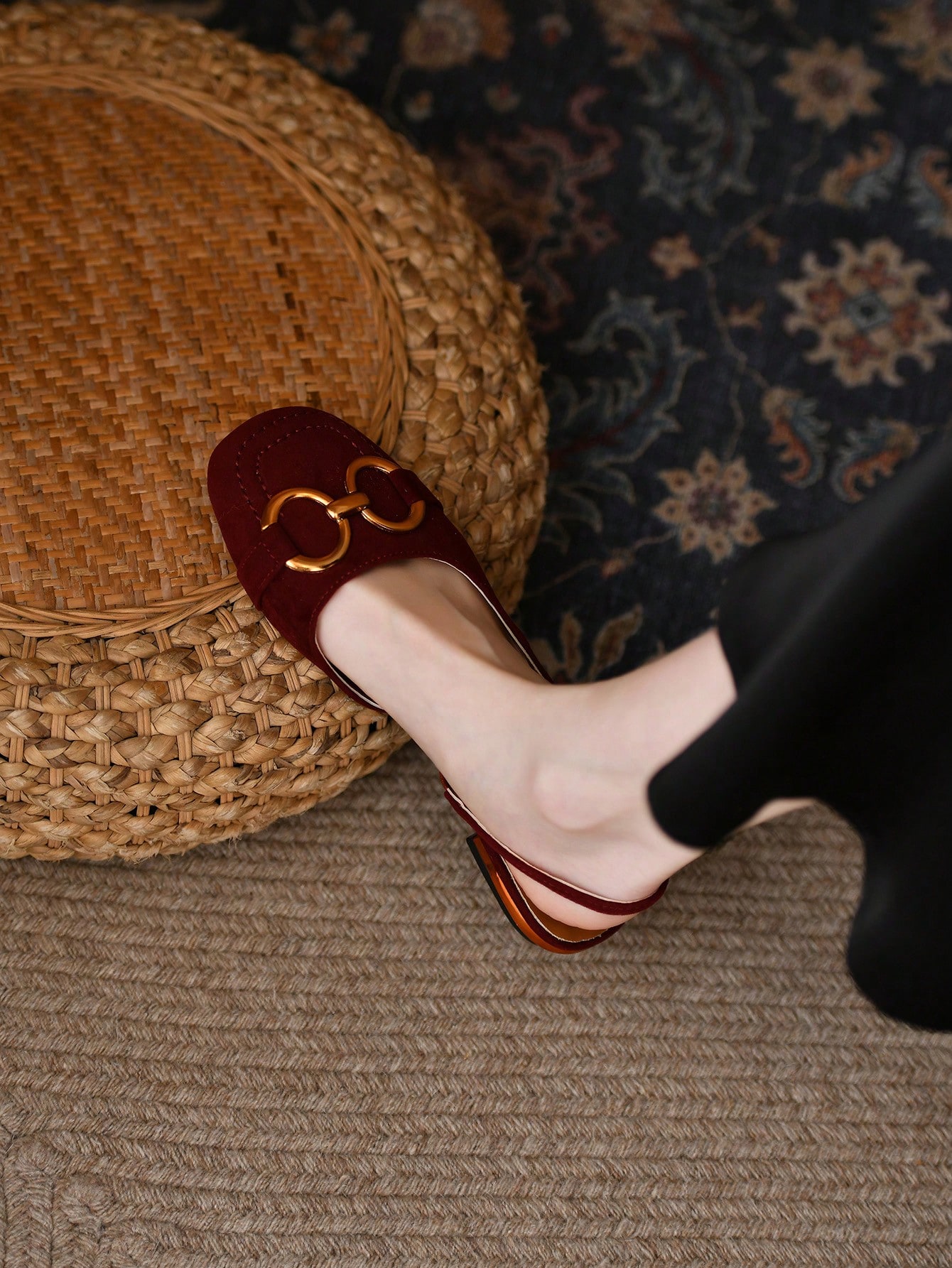 In Burgundy Women Flats