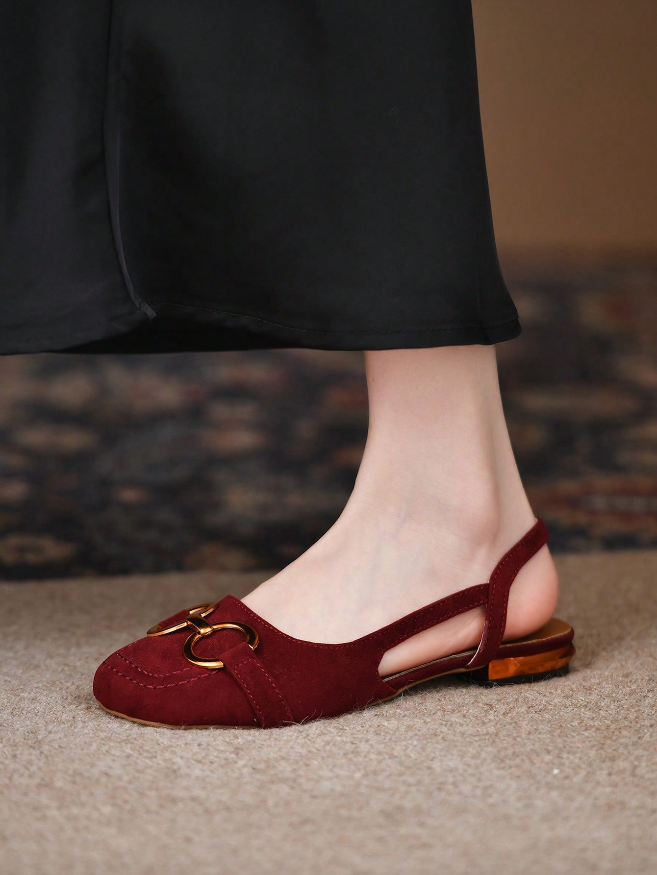 In Burgundy Women Flats