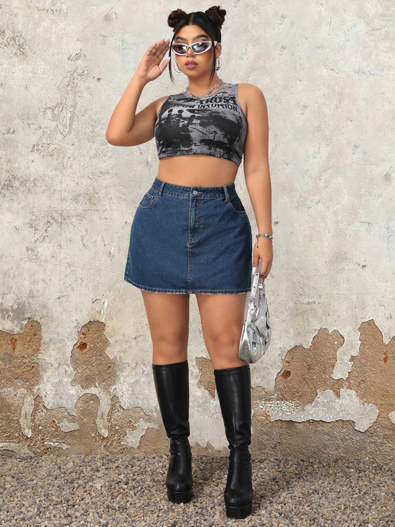 Plus Size Denim Skirts