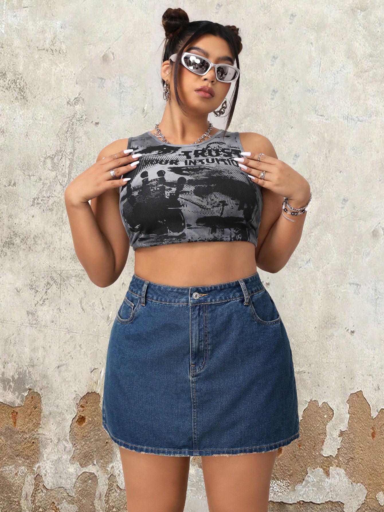 Plus Size Denim Skirts