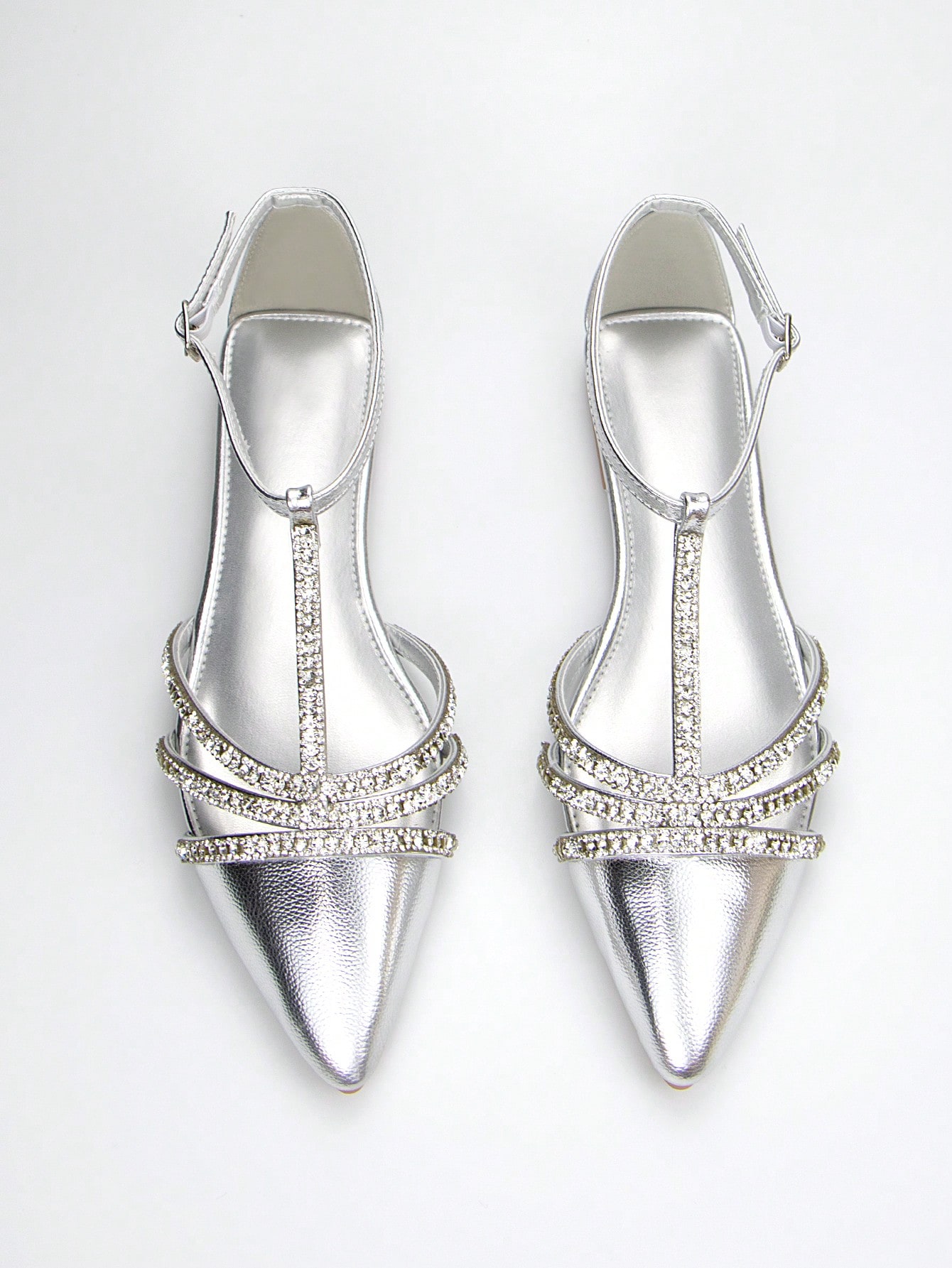 In Silver Women Flats