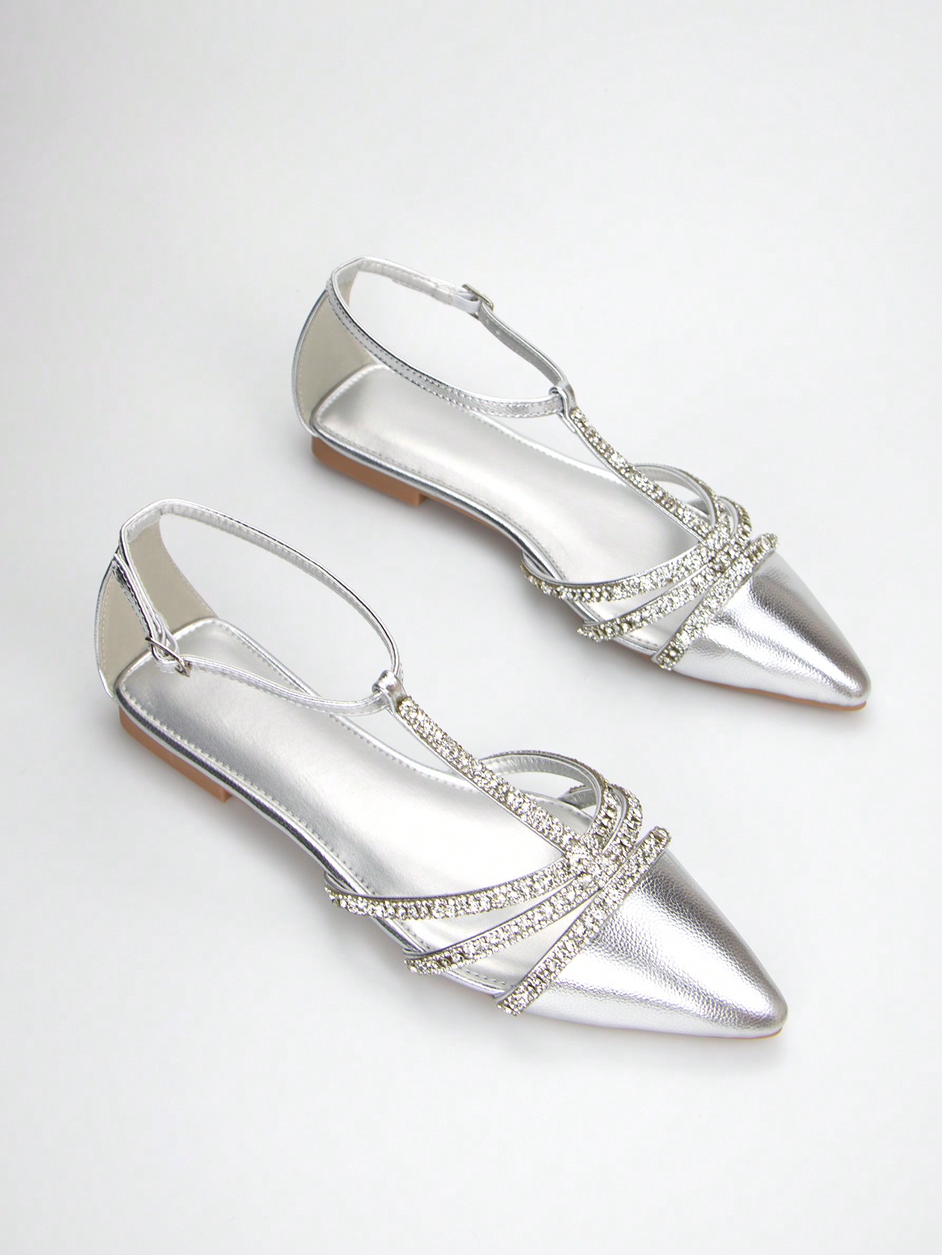 In Silver Women Flats