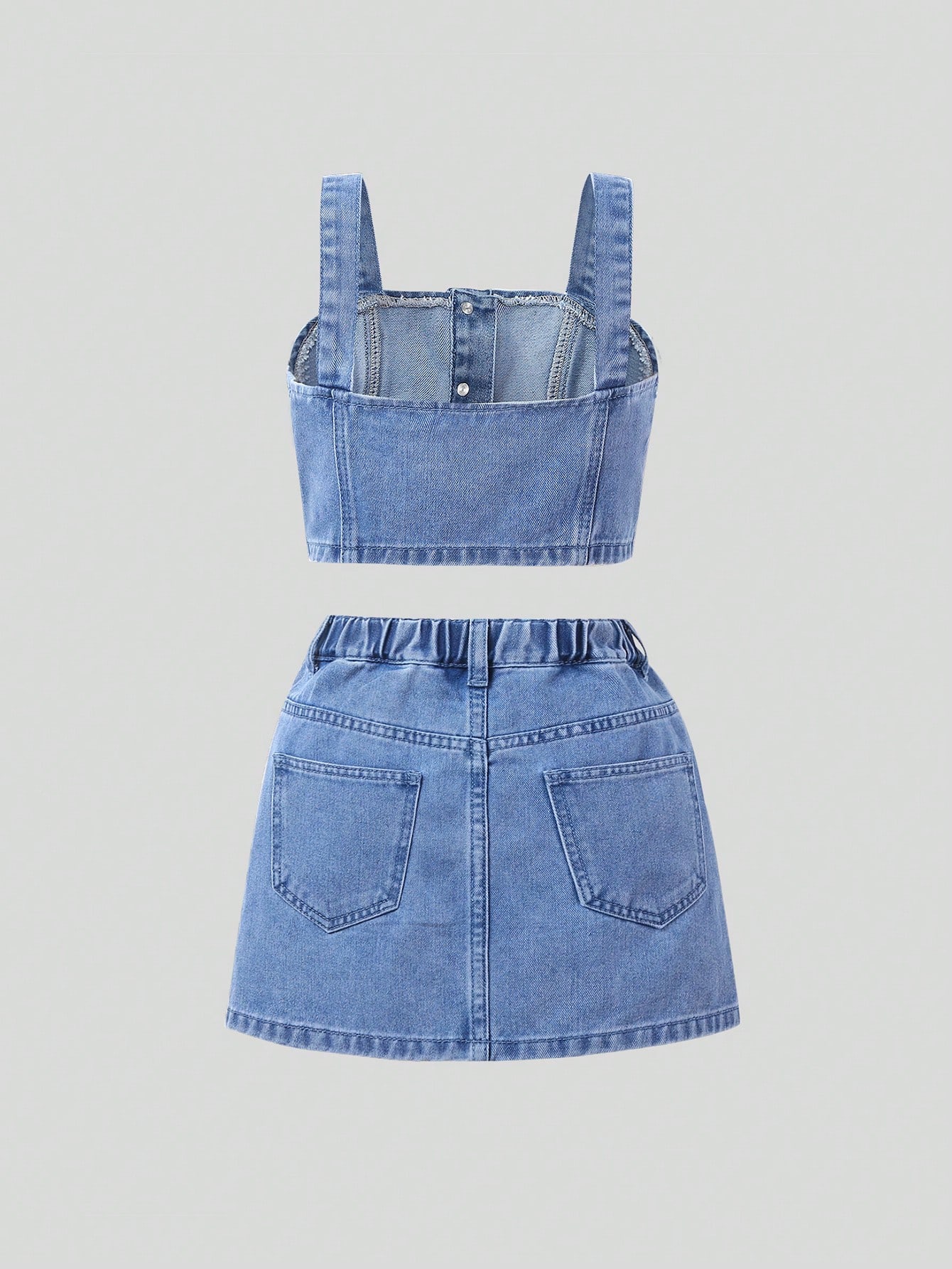 Tween Girls Denim Two-piece Outfits