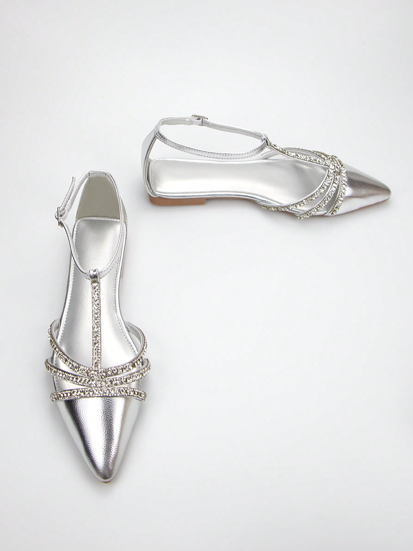 In Silver Women Flats