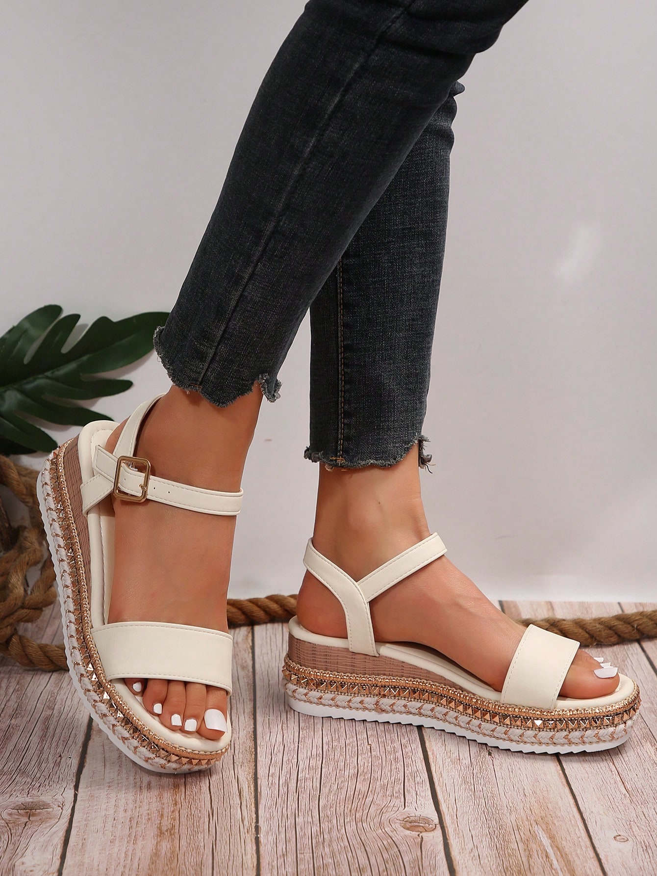 In Beige Women Platforms & Wedge Sandals