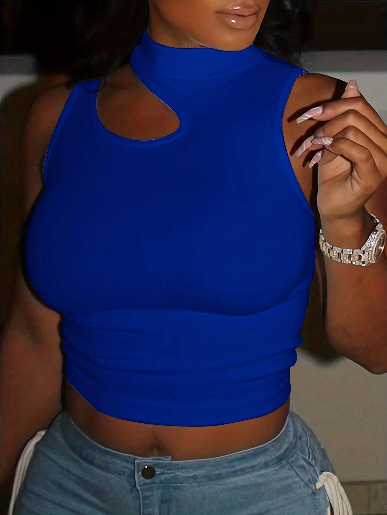 In Blue Women Tank Tops & Camis