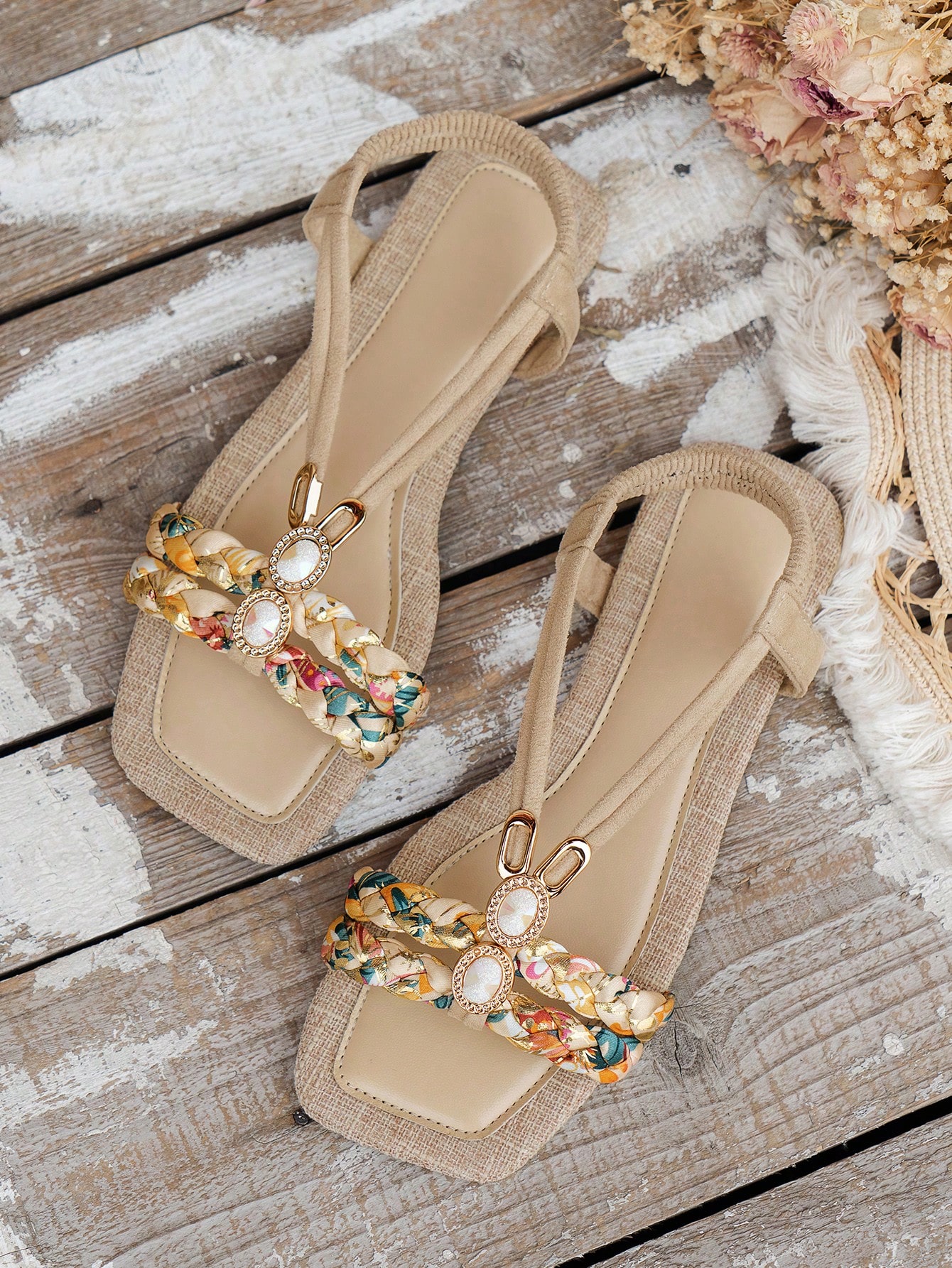 In Beige Women Flat Sandals