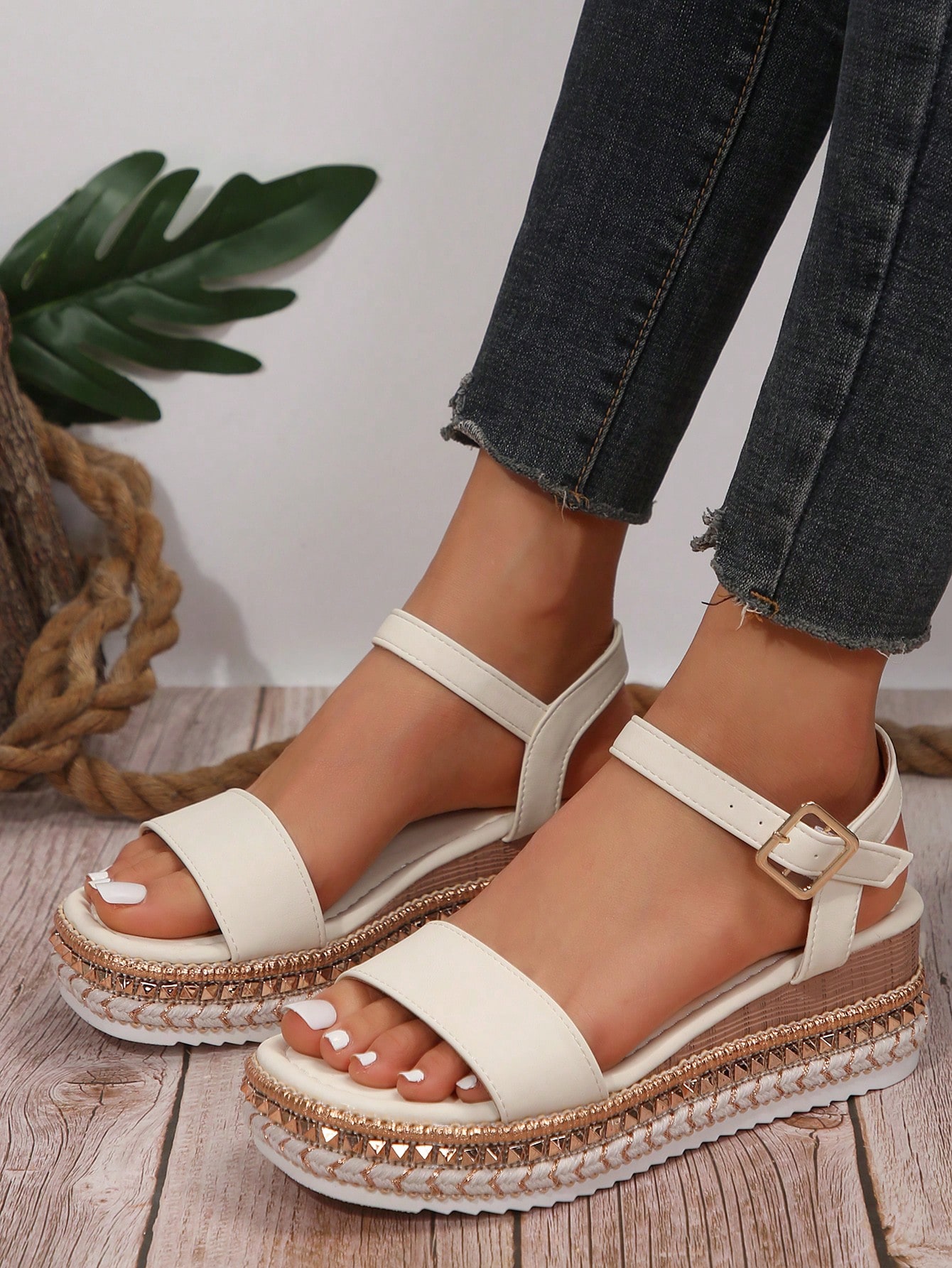 In Beige Women Platforms & Wedge Sandals