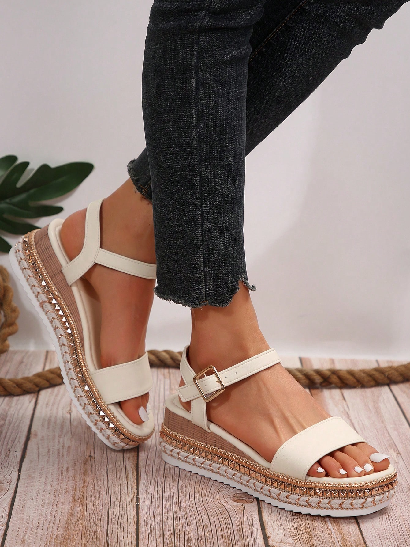 In Beige Women Platforms & Wedge Sandals