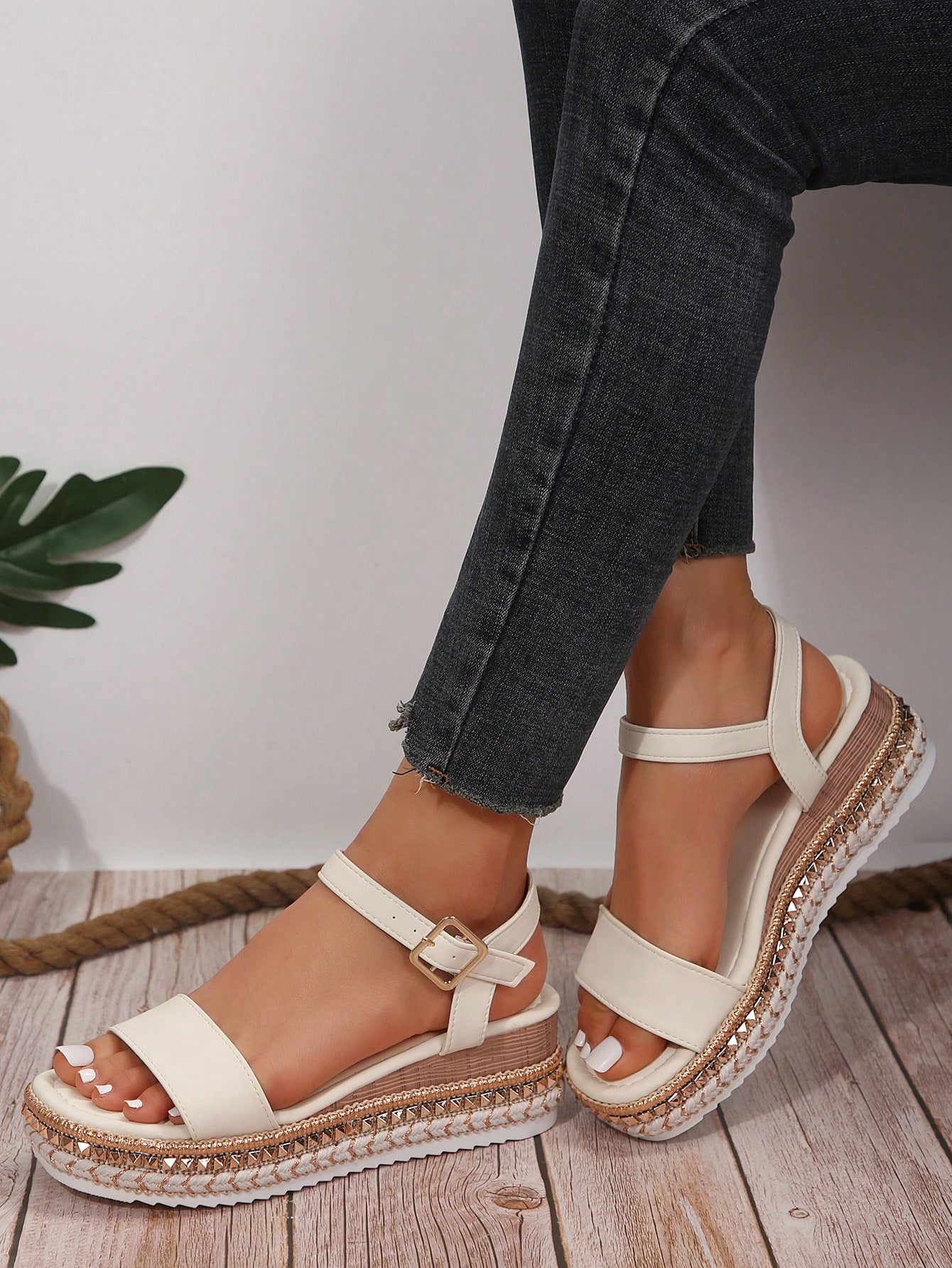 In Beige Women Platforms & Wedge Sandals