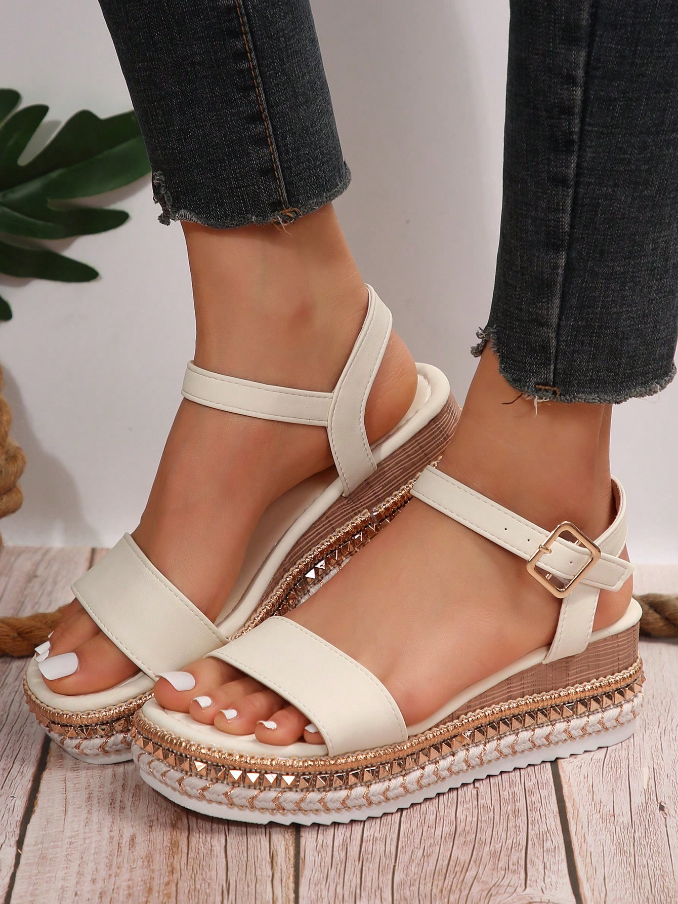 In Beige Women Platforms & Wedge Sandals