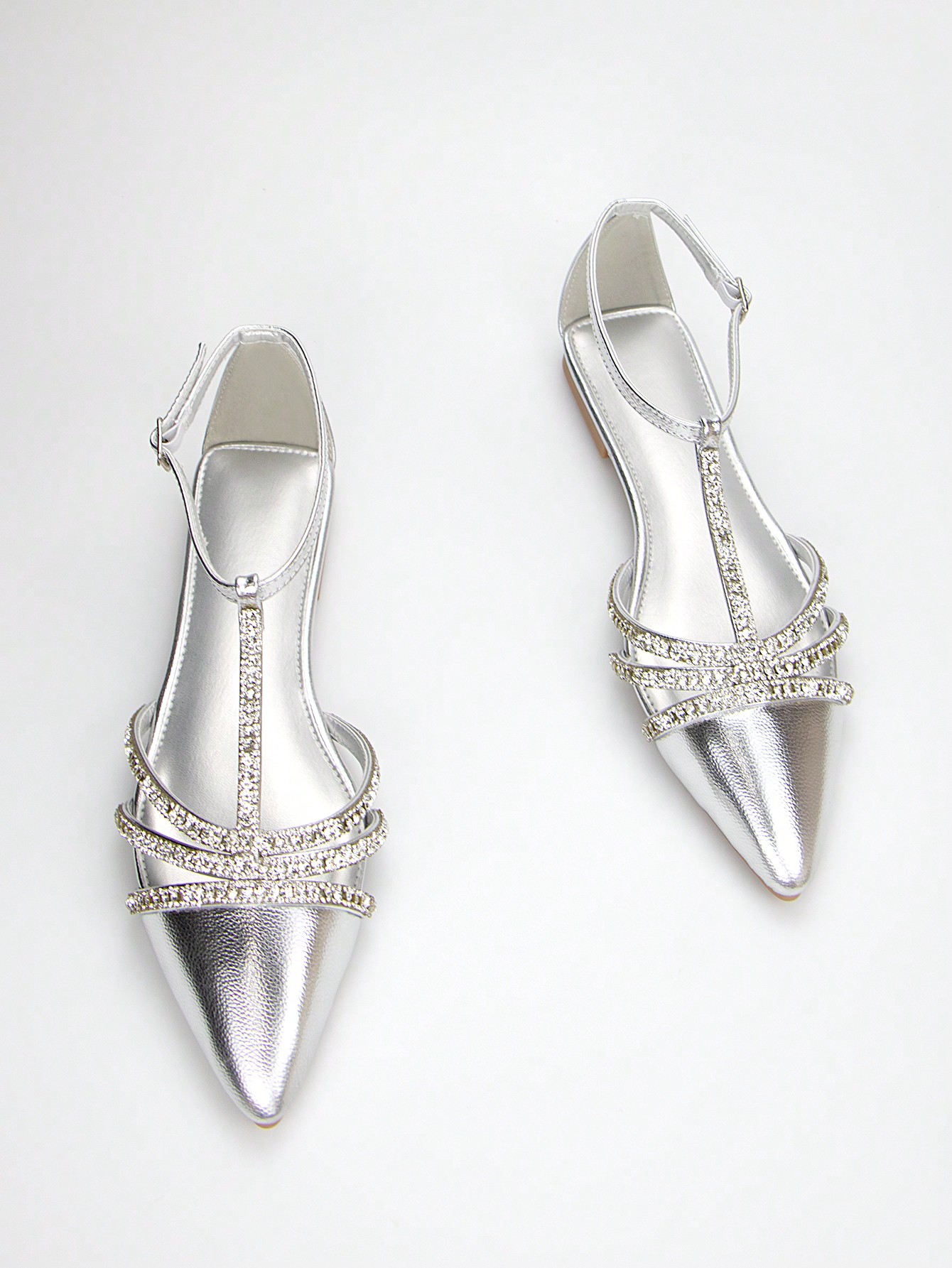 In Silver Women Flats