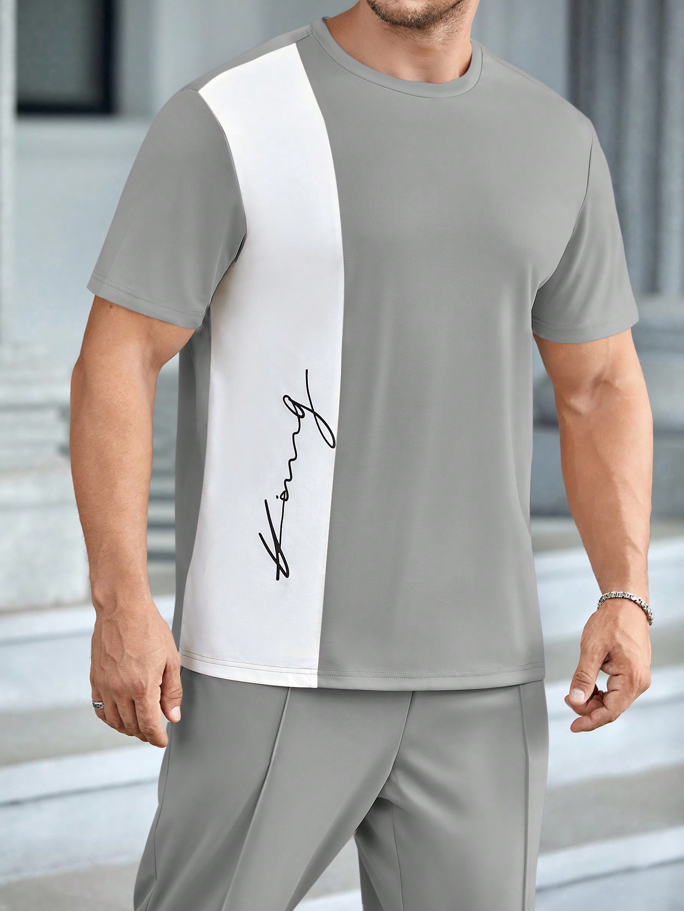 Men Plus Size T-Shirt Co-ords