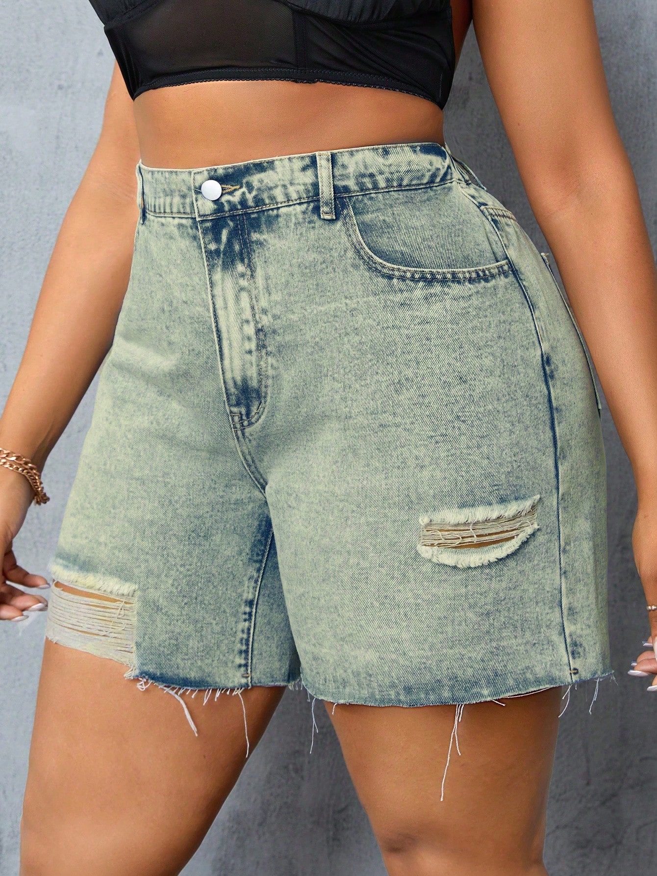 Plus Size Denim Shorts