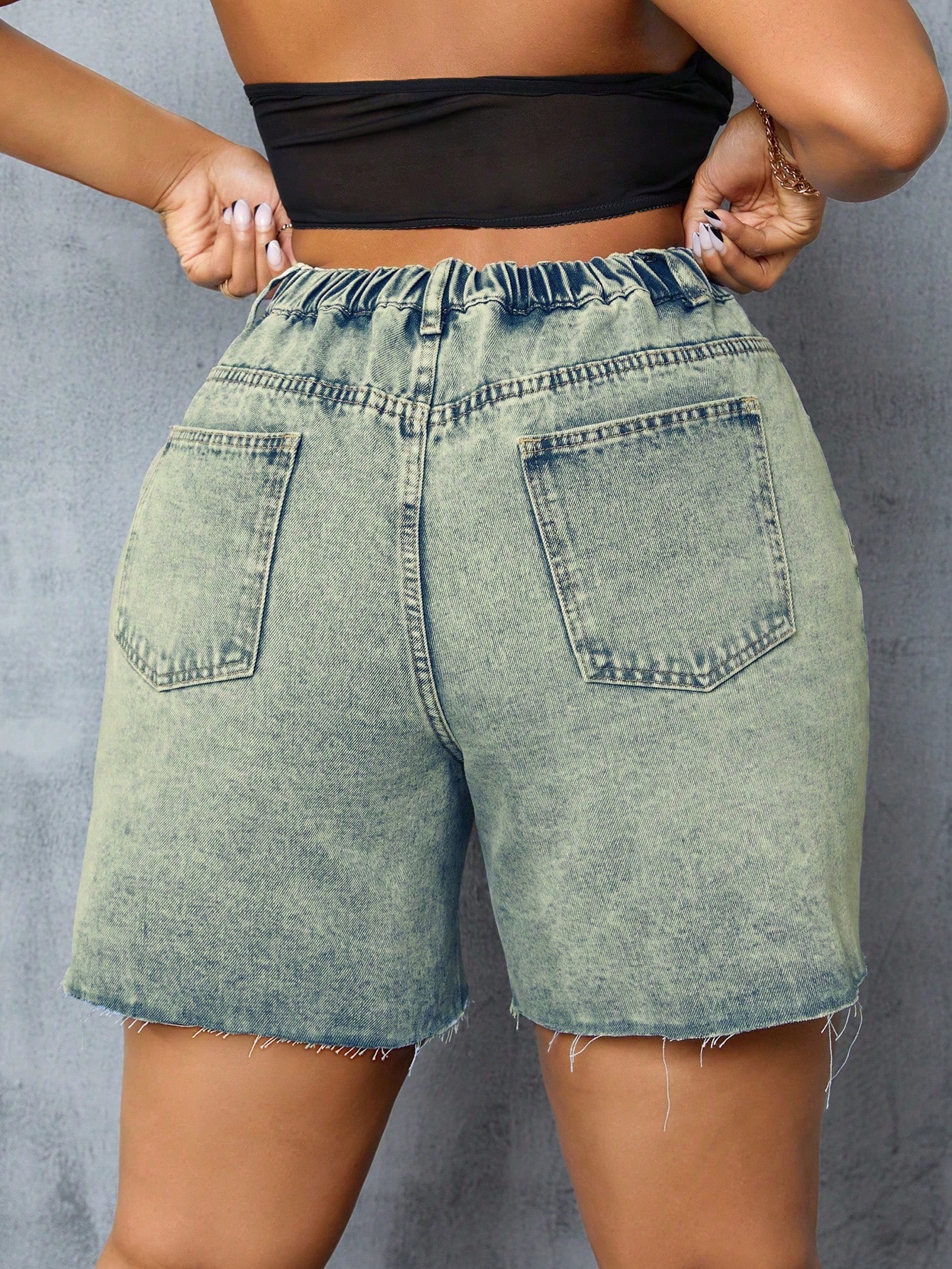 Plus Size Denim Shorts