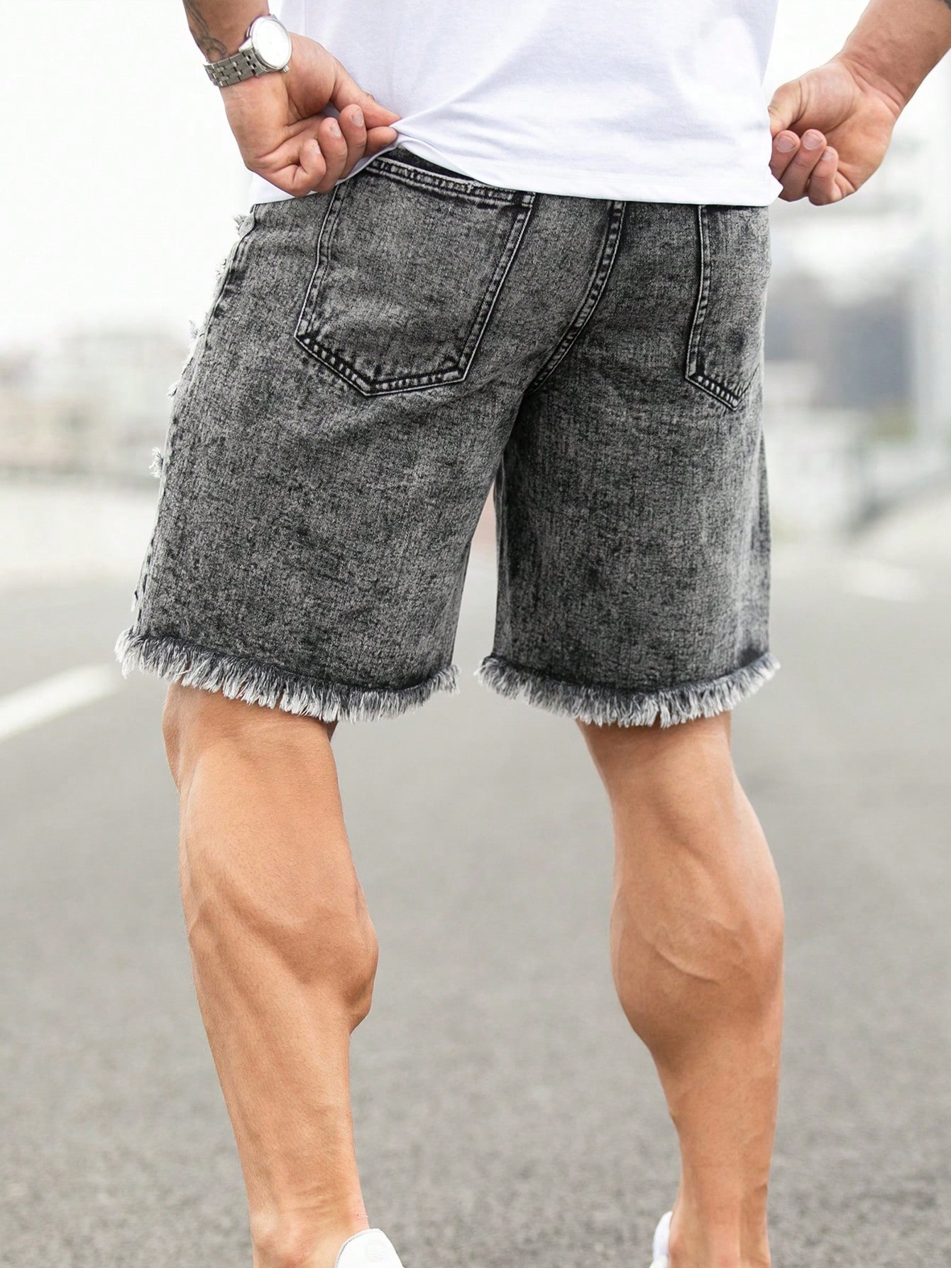 Men Plus Size Denim Shorts