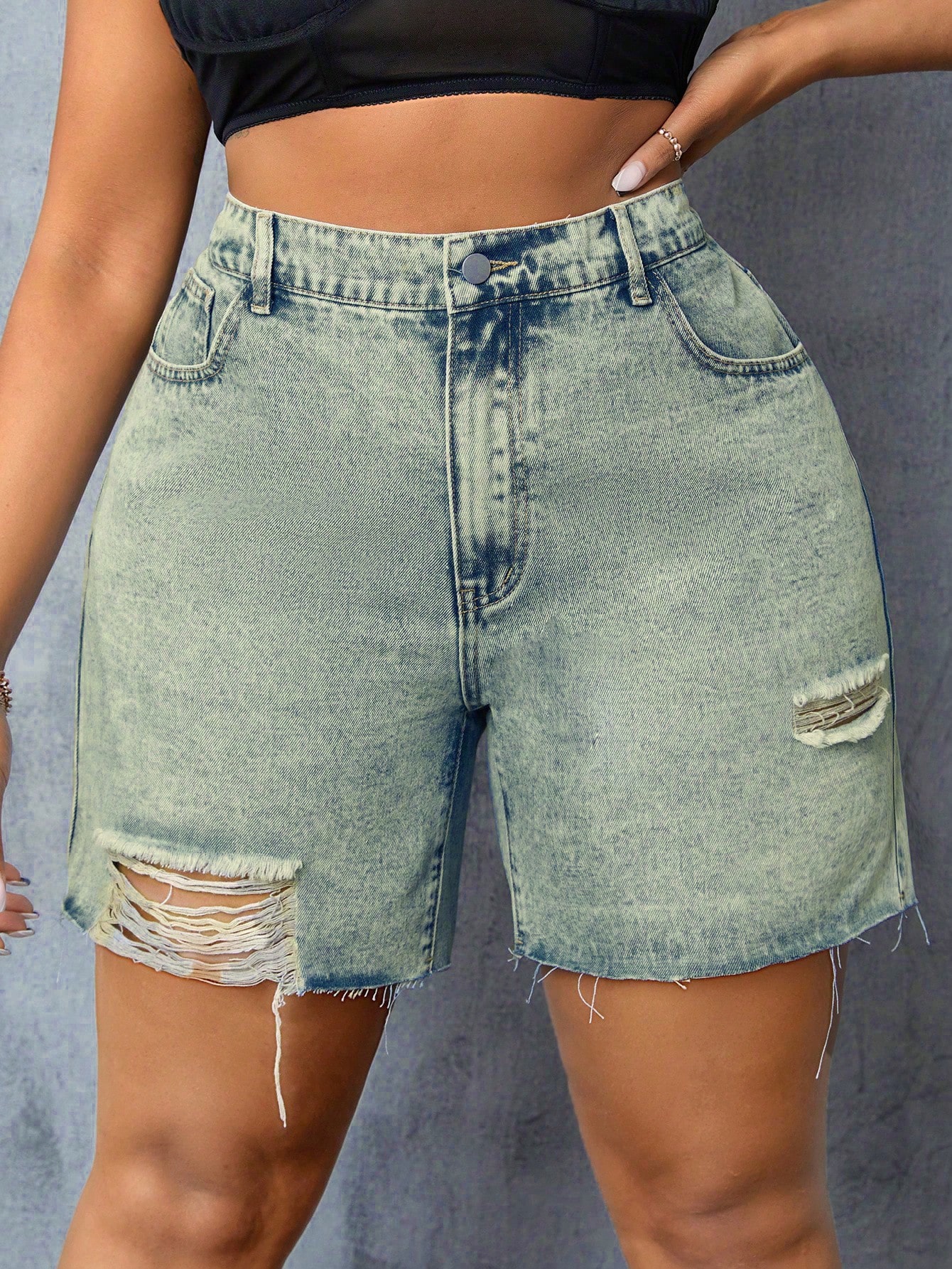 Plus Size Denim Shorts