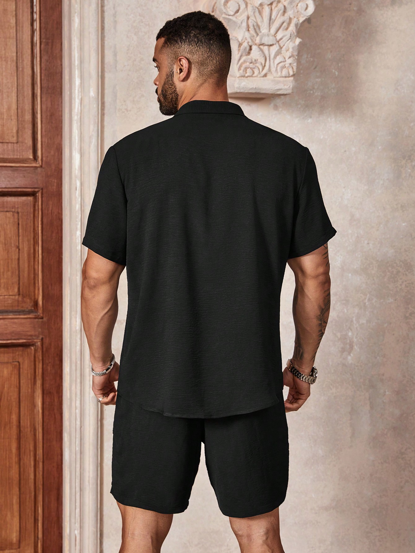 Men Plus Size Shirt Co-ords