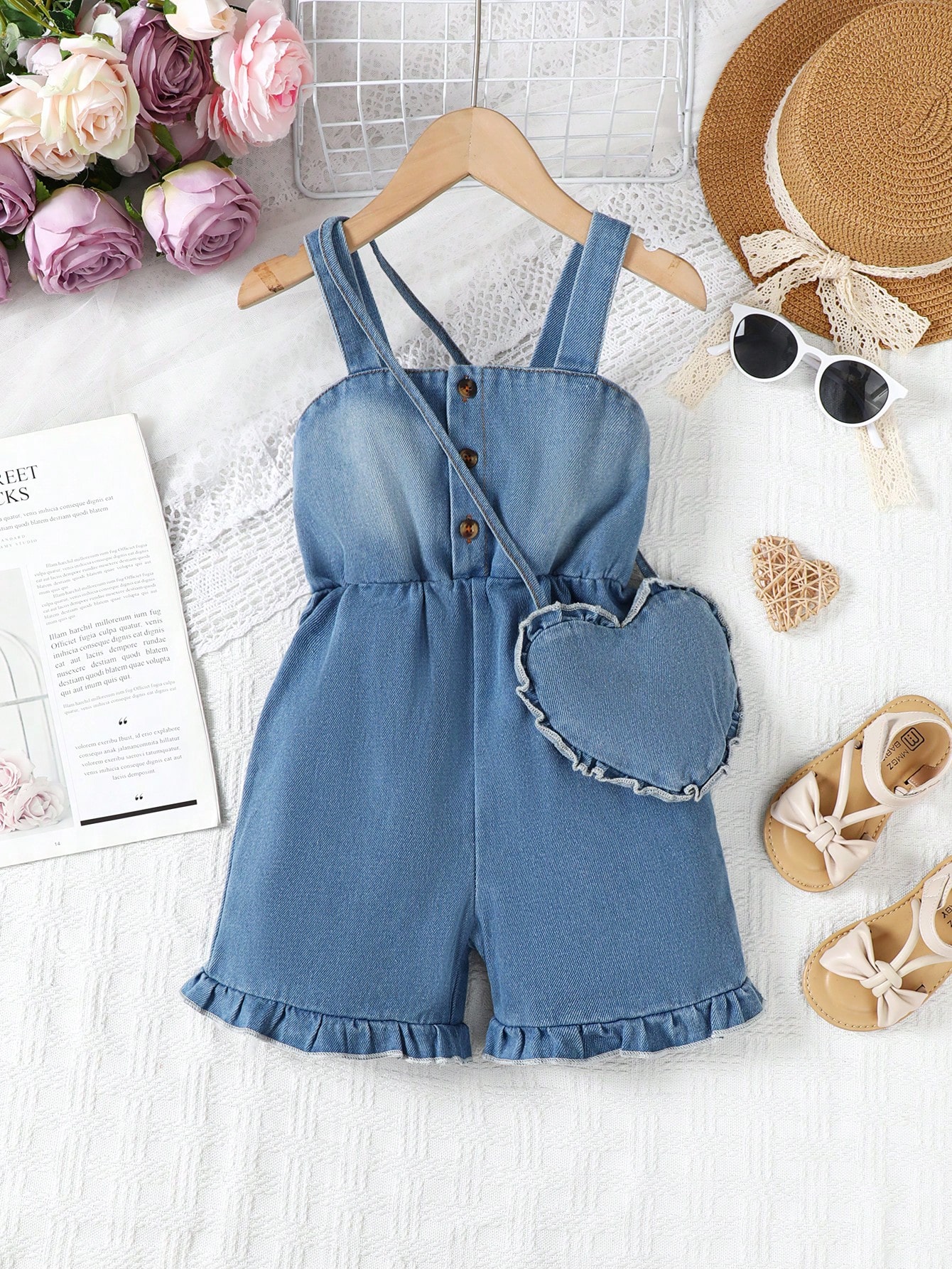 Young Girls Denim Overalls & Jumpsuits