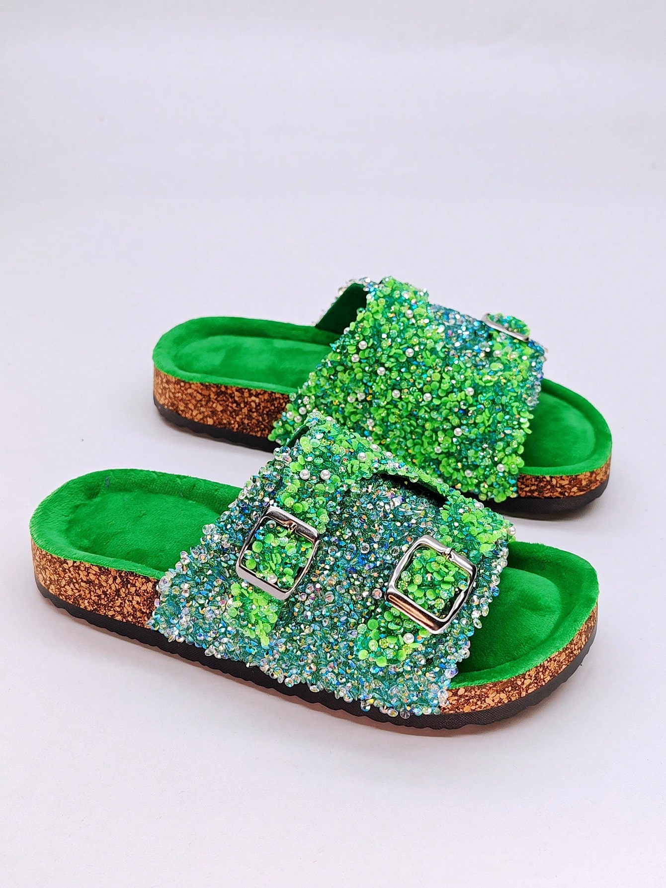 In Green Women Flat Sandals