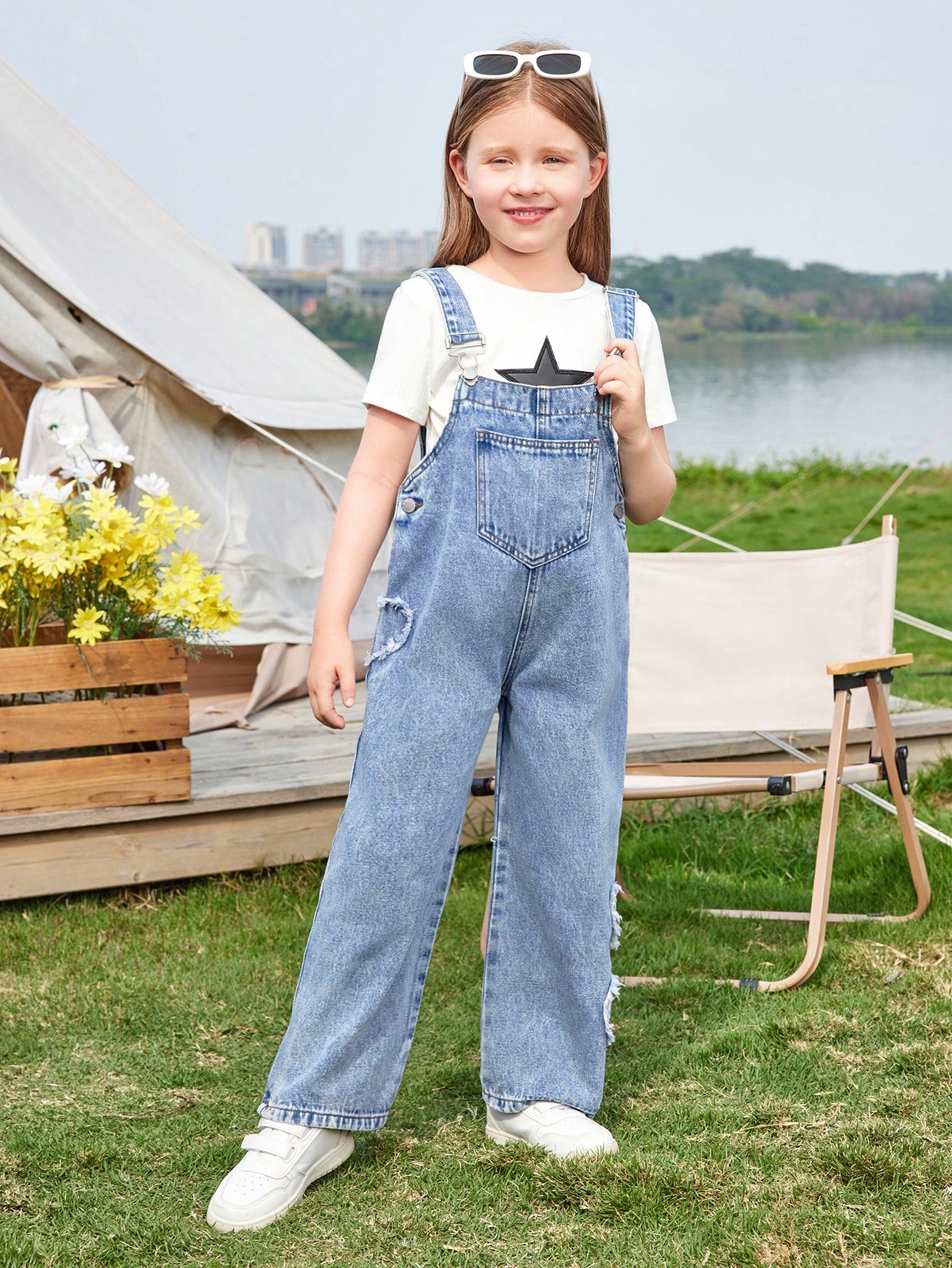 Young Girls Denim Overalls & Jumpsuits