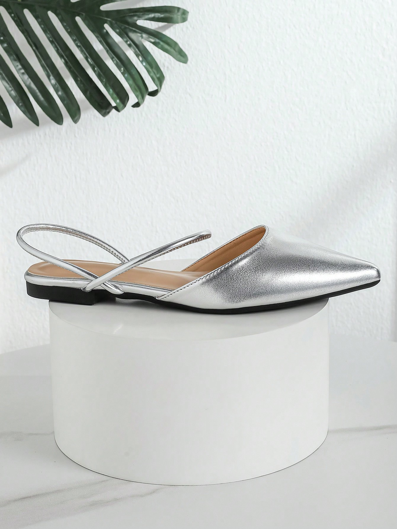 In Silver Women Flats