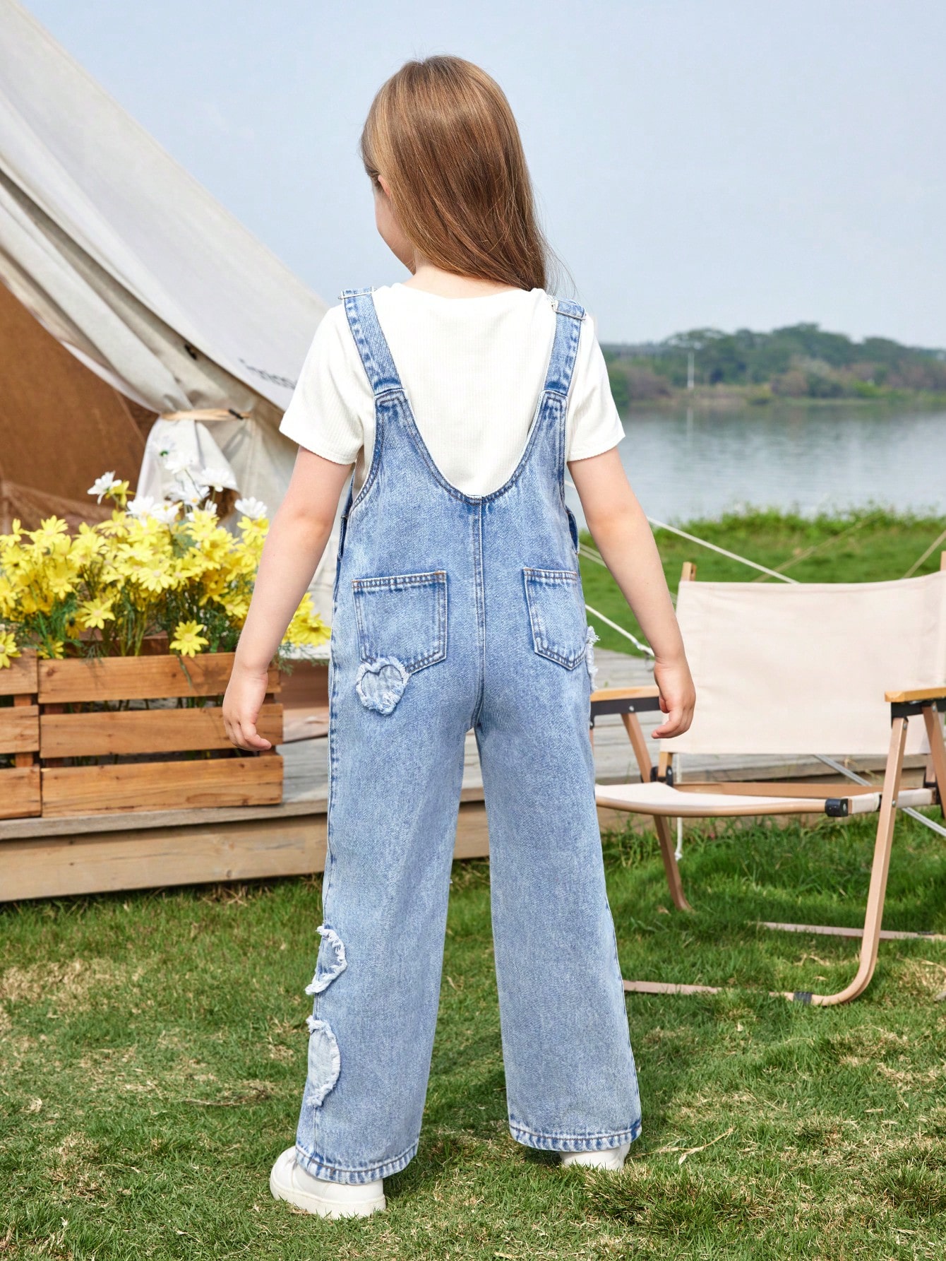 Young Girls Denim Overalls & Jumpsuits