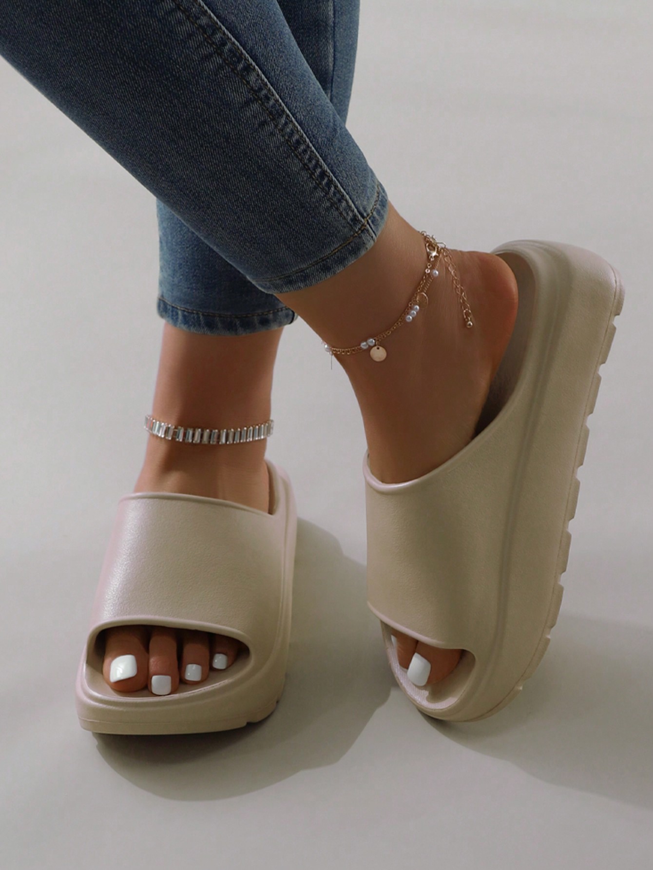 In Khaki Women Slides