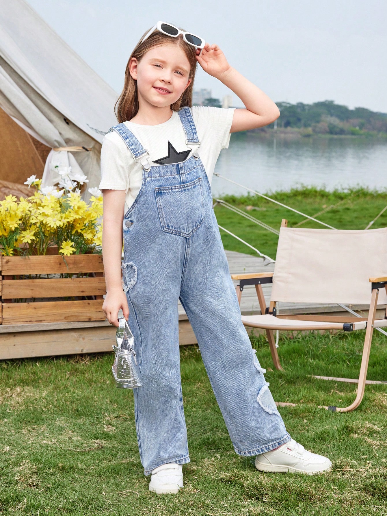 Young Girls Denim Overalls & Jumpsuits