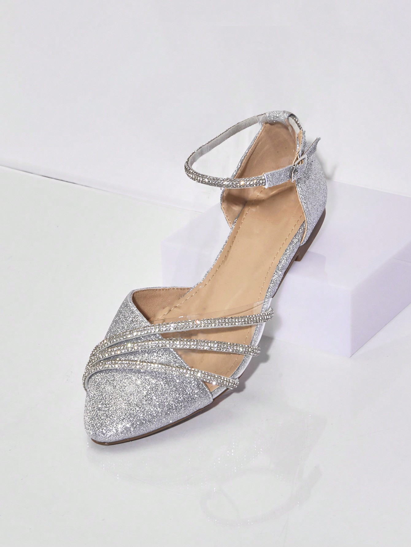 In Silver Women Flats