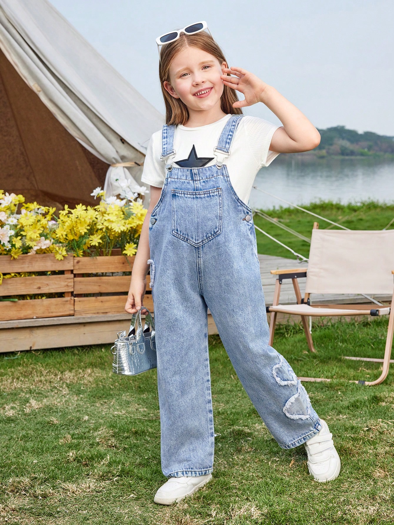 Young Girls Denim Overalls & Jumpsuits