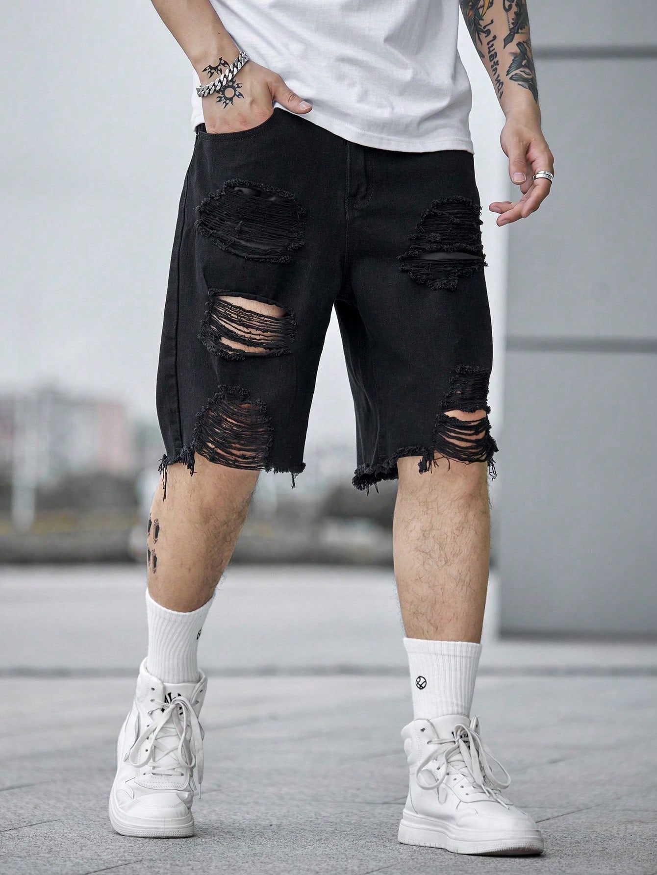 Men Plus Size Denim Shorts